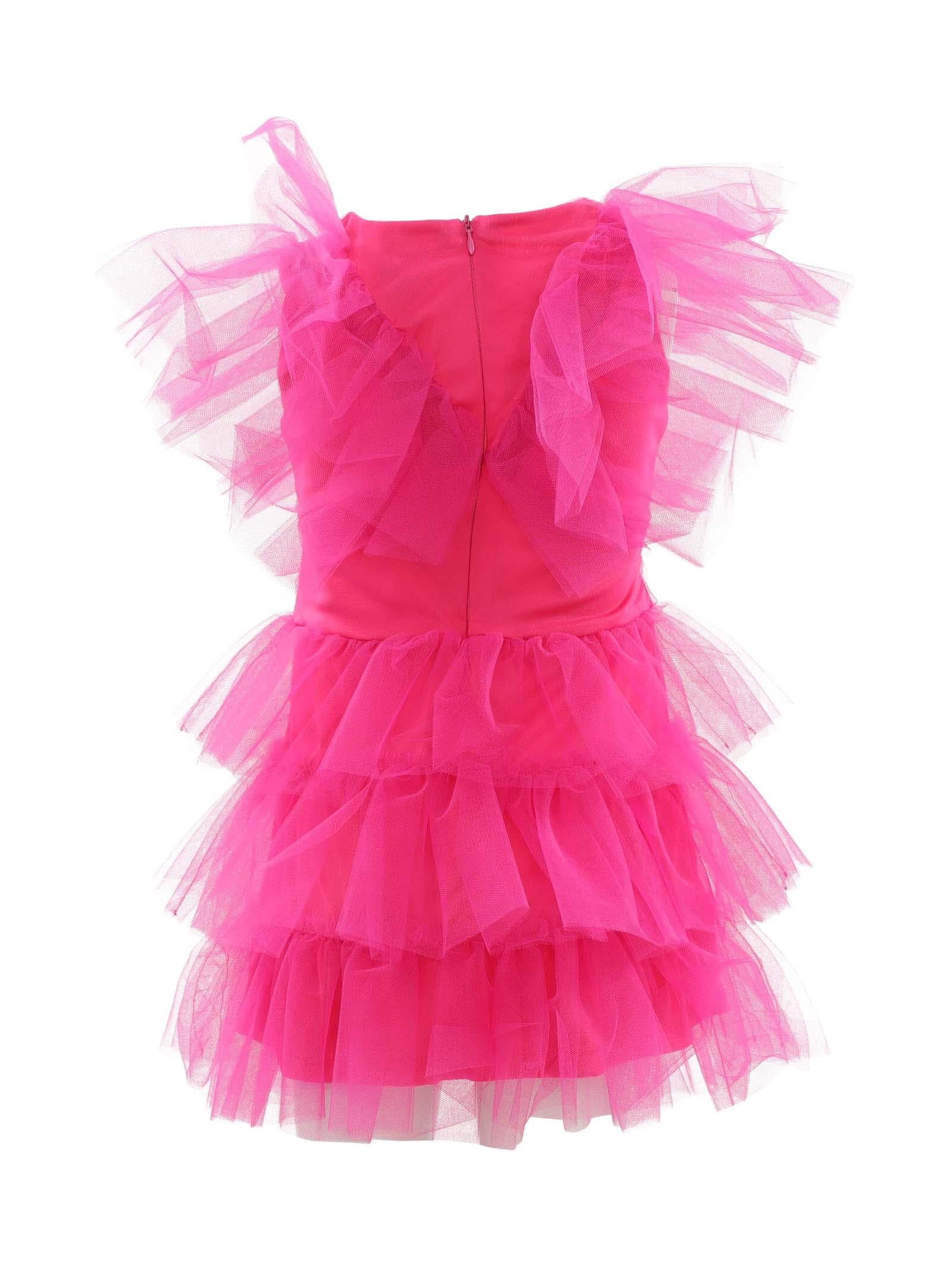 Abito fucsia con tulle - Image 3