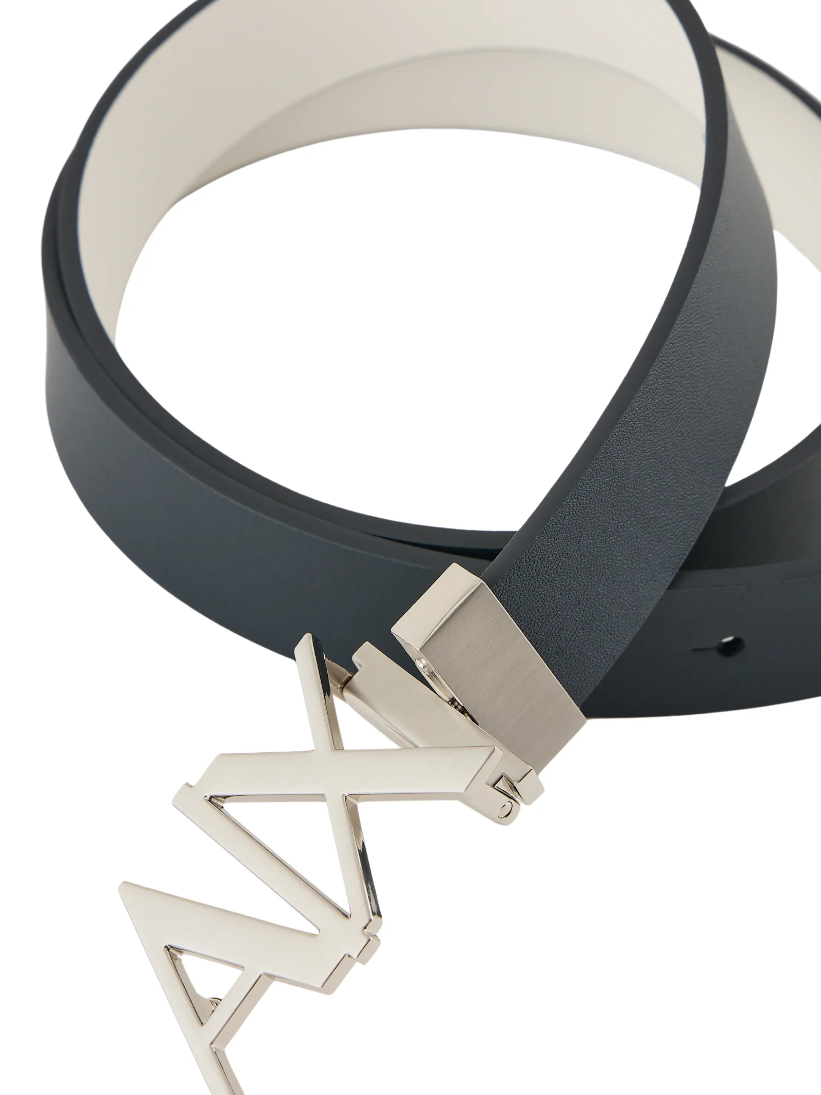 Cintura Armani Exchange nera con fibbia logo AX - Image 3