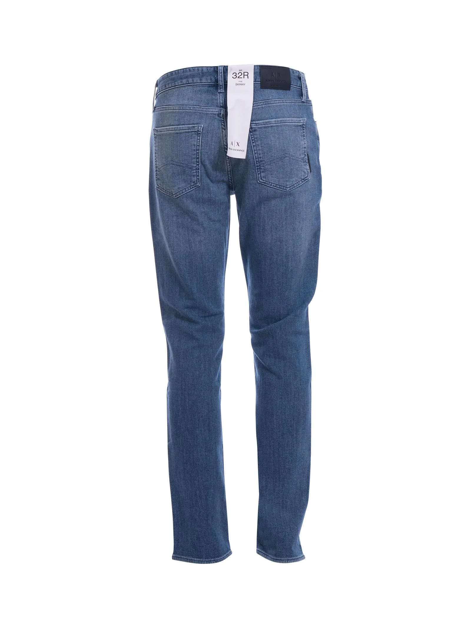 Jeans Armani Exchange azzurro in denim con patch posteriore logato - Image 3