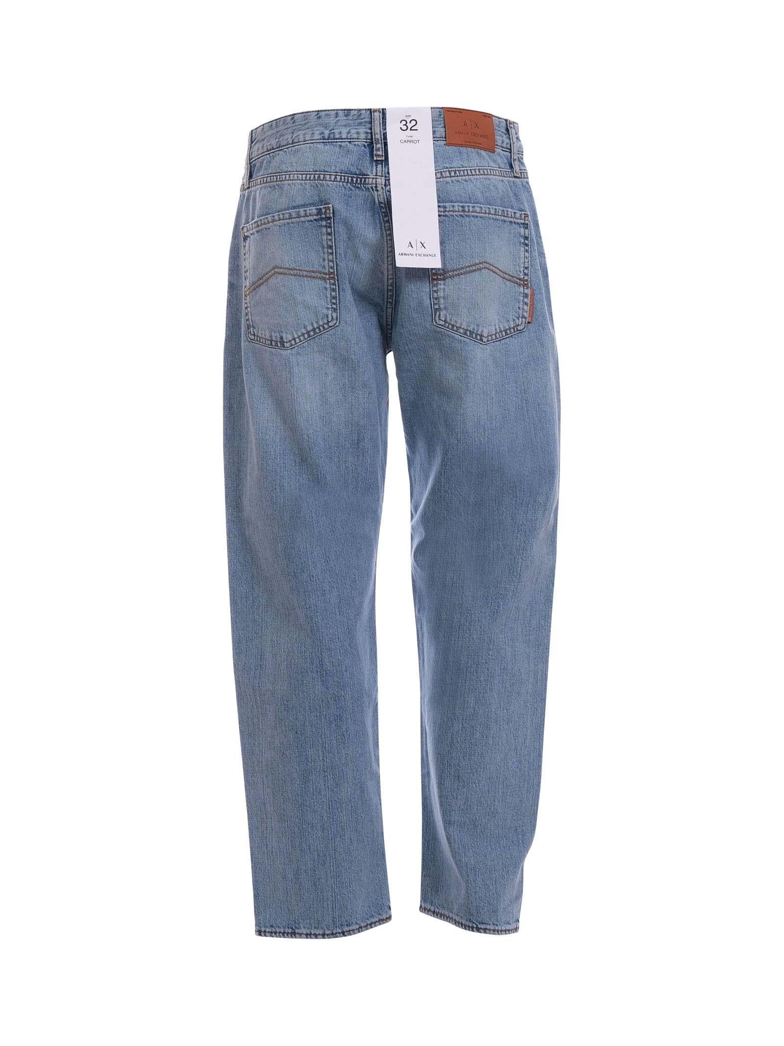 Jeans carrot Armani Exchange azzurro in denim cotone stone washed - Image 3
