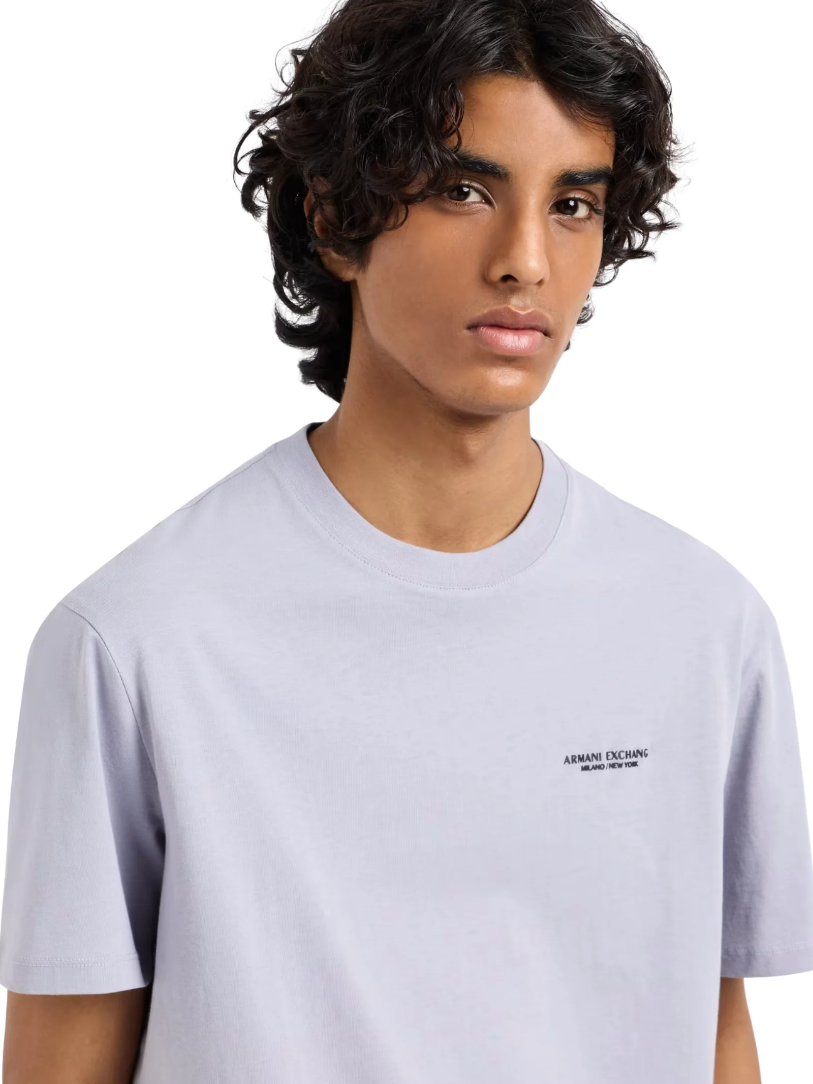 T-shirt Armani Exchange lilla con logo sul petto - Image 3