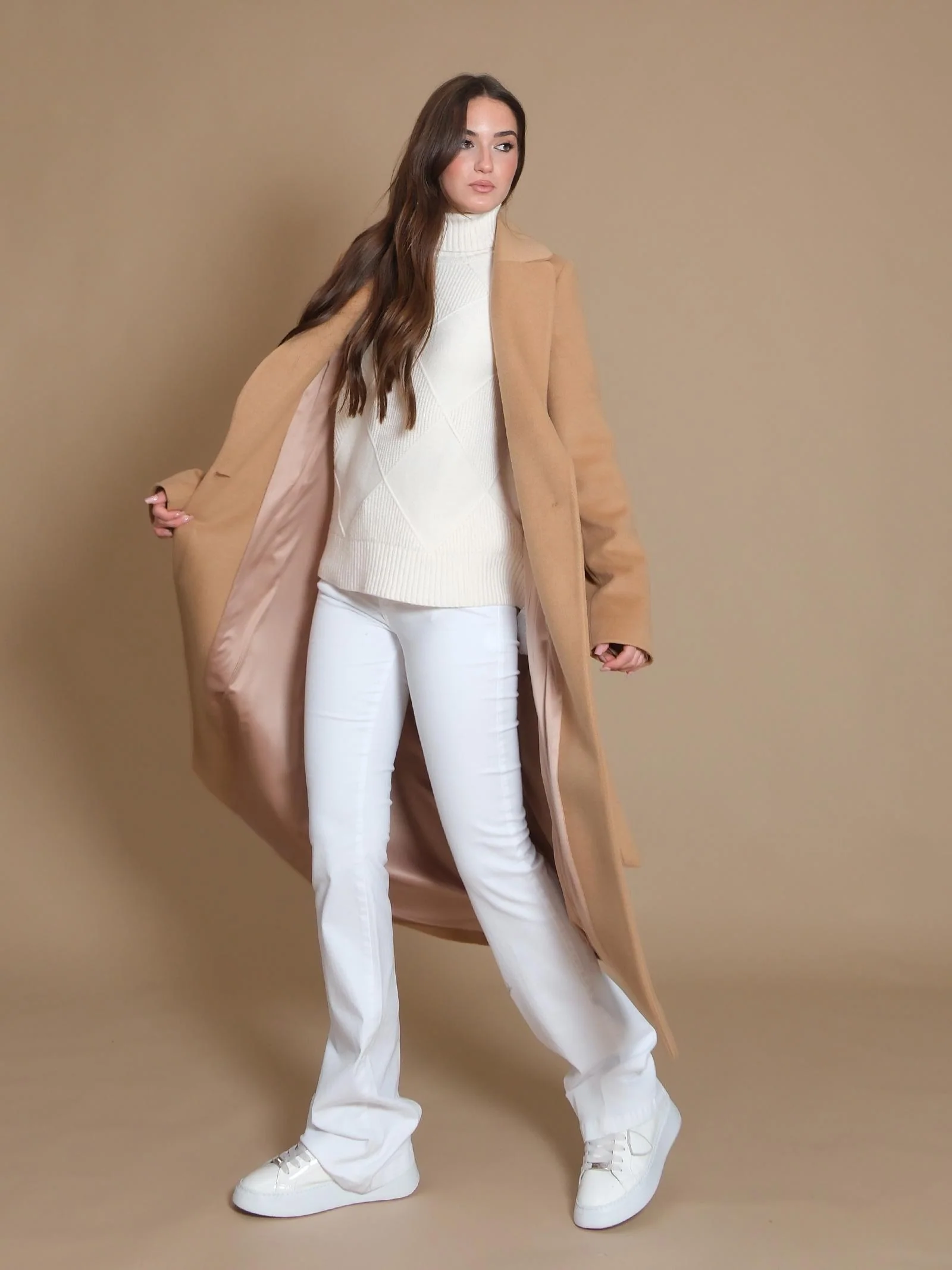 Cappotto Armoire lungo a vestaglia con tasche a filo cammello - Image 2