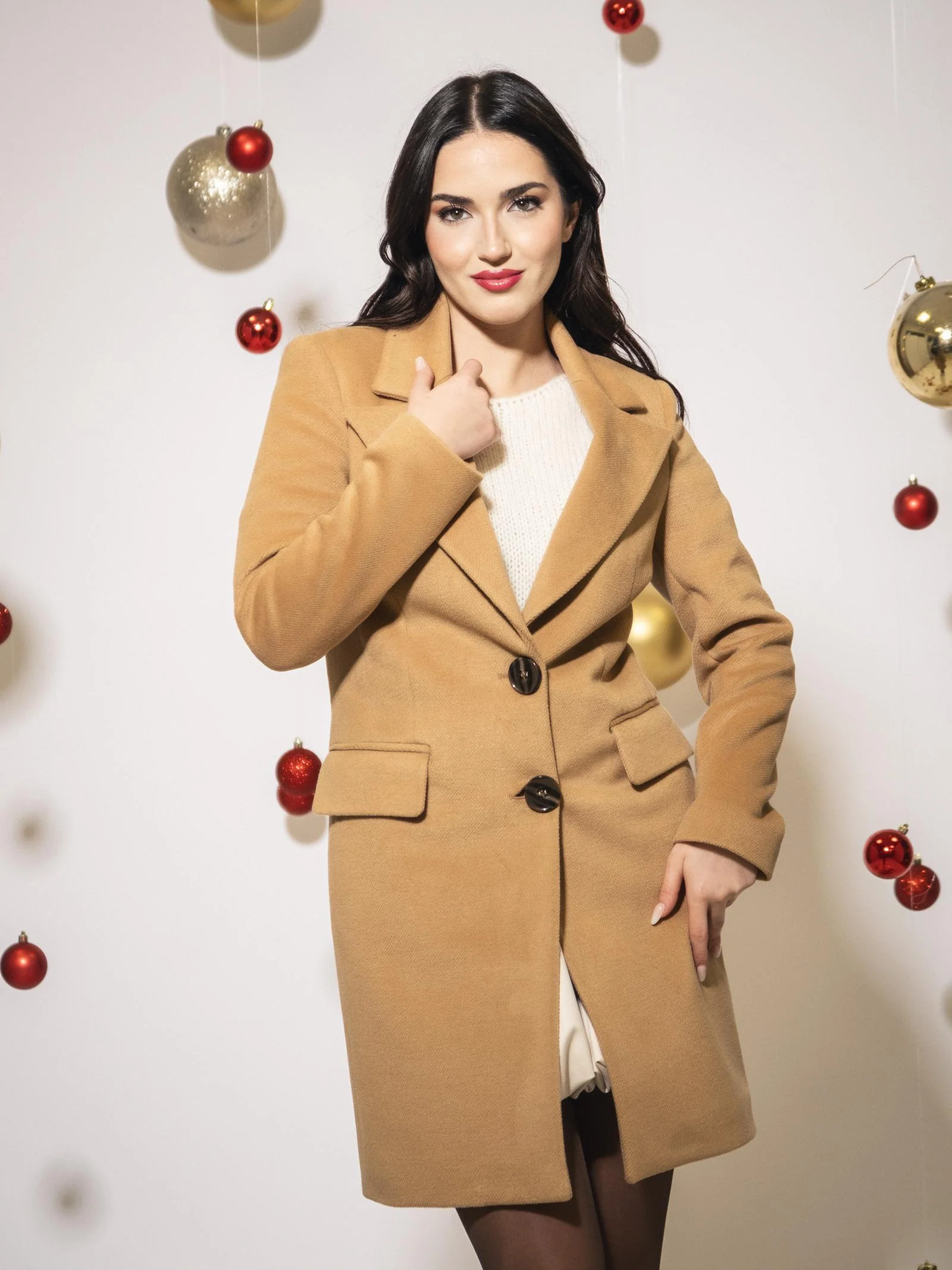 Cappotto corto monopetto Armoire Antonella cammello