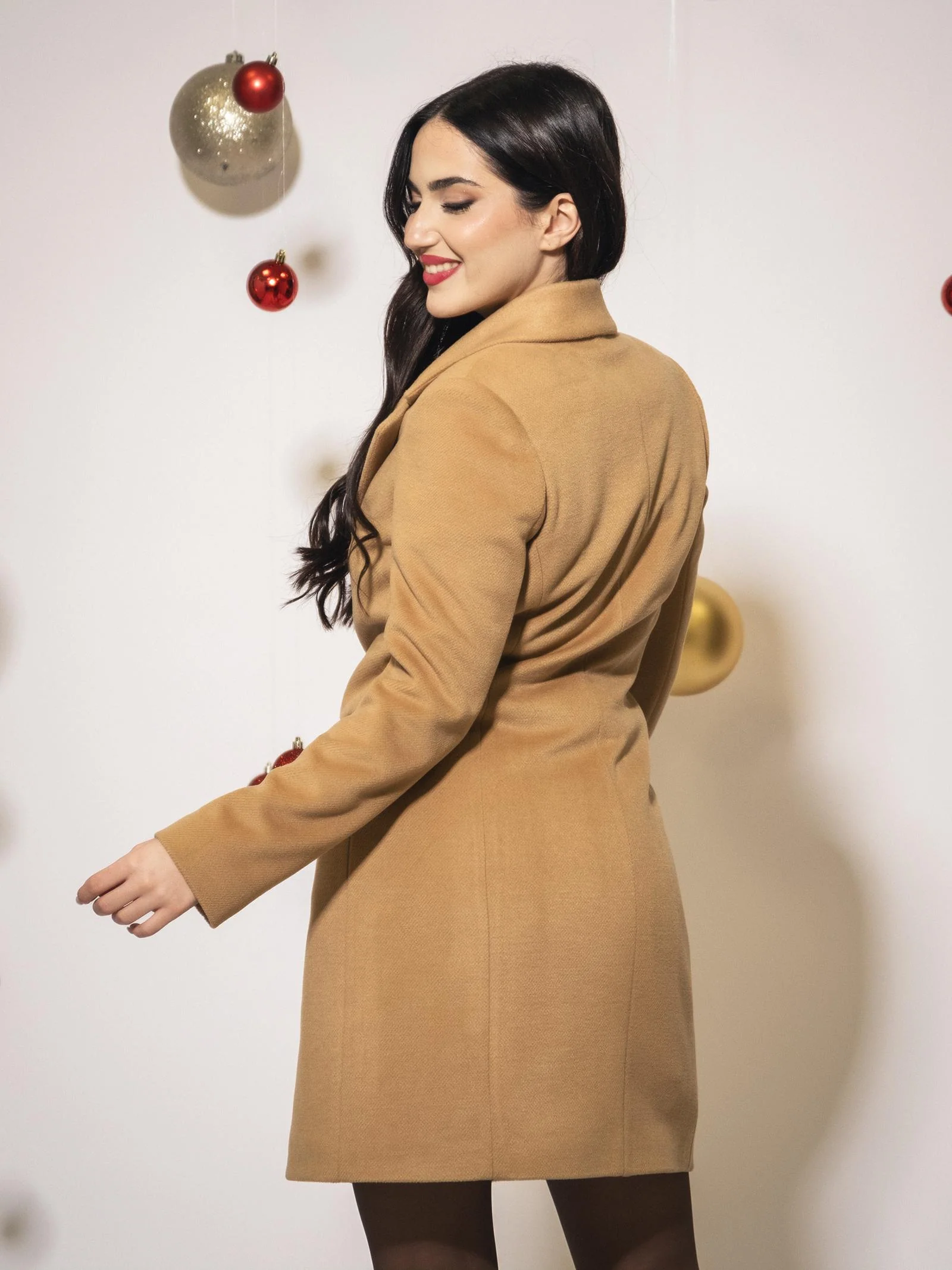 Cappotto corto monopetto Armoire Antonella cammello - Image 3