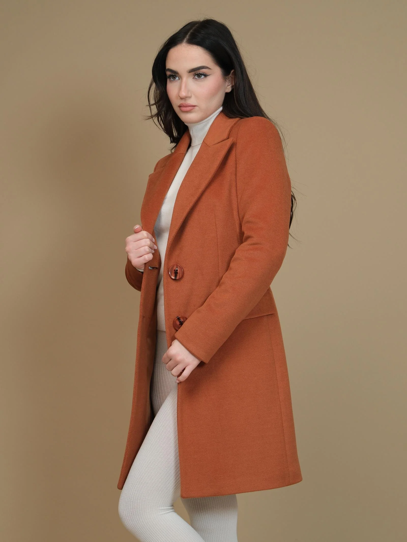 Cappotto corto monopetto Armoire Antonella coccio - Image 2