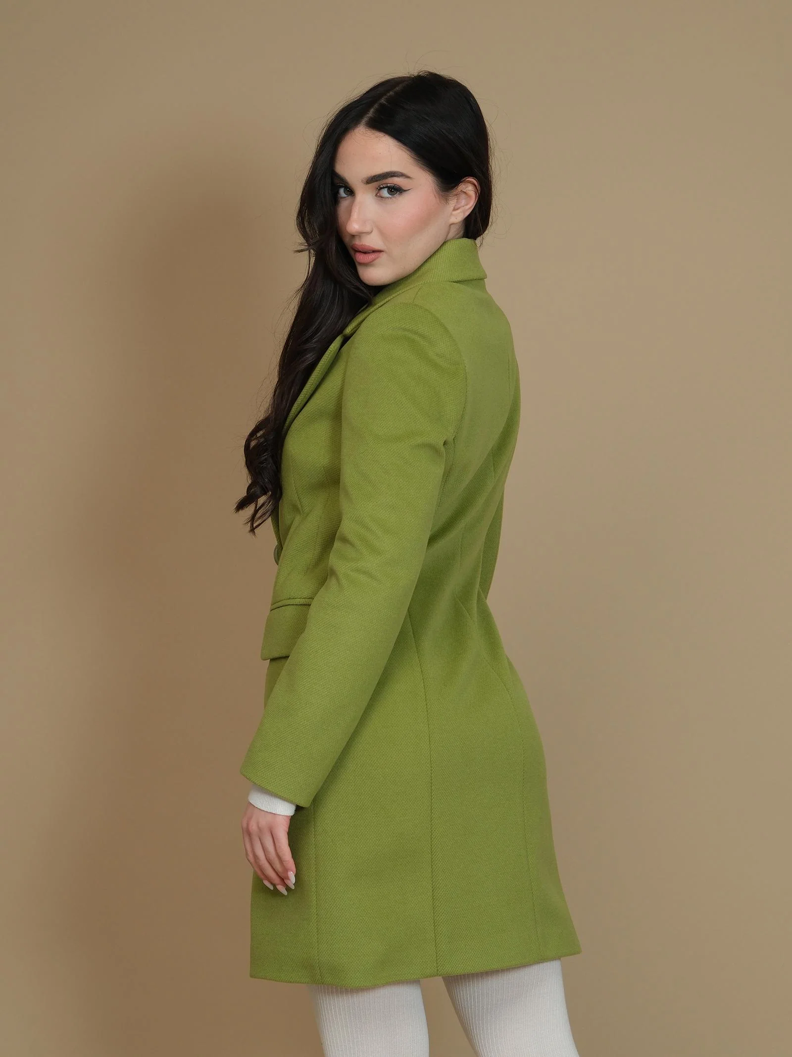 Cappotto corto monopetto Armoire Antonella verde - Image 3