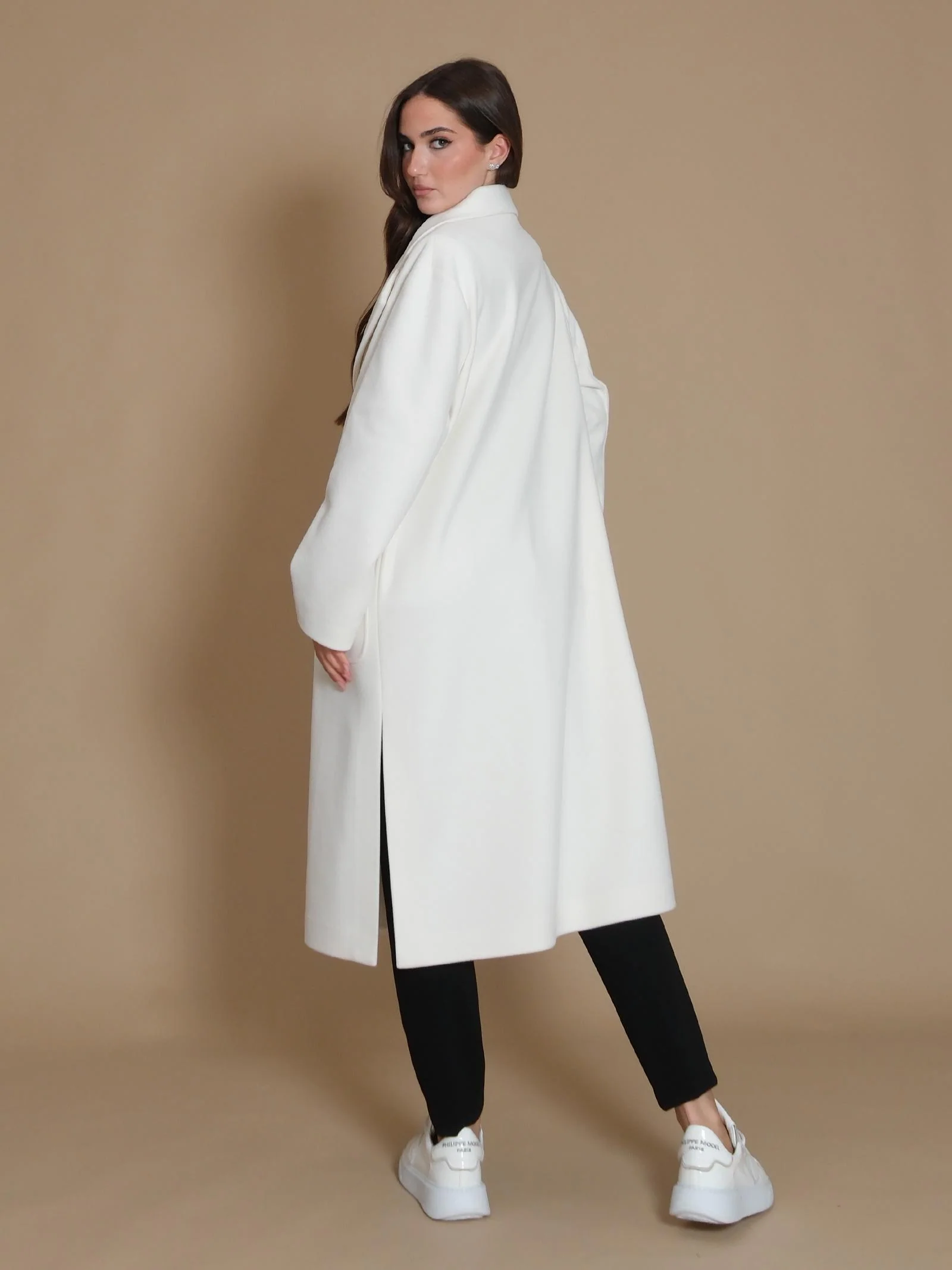 Cappotto over Armoire doppiopetto con tasconi panna - Image 3