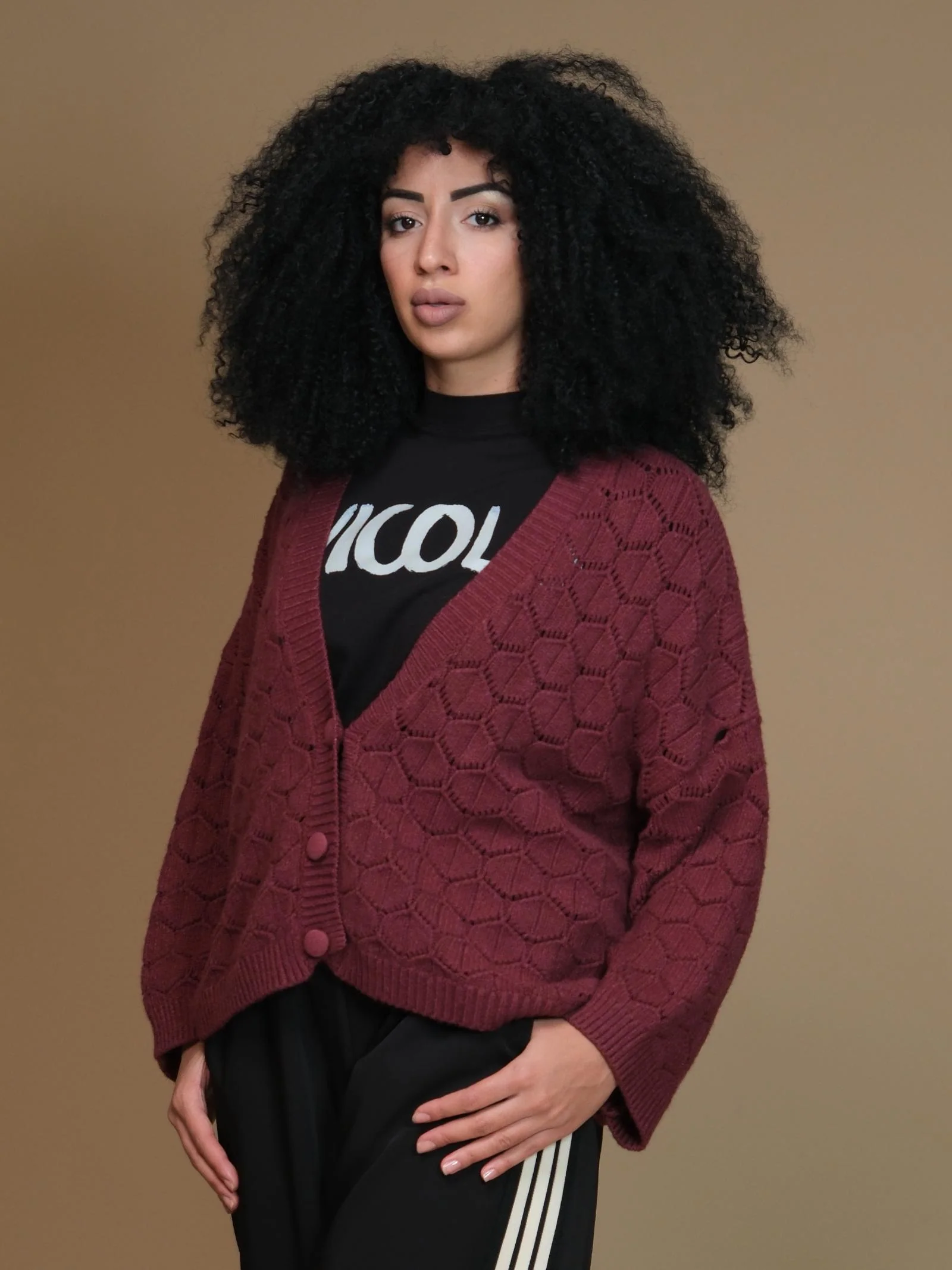 Cardigan traforato Armoire bordeaux - Image 2