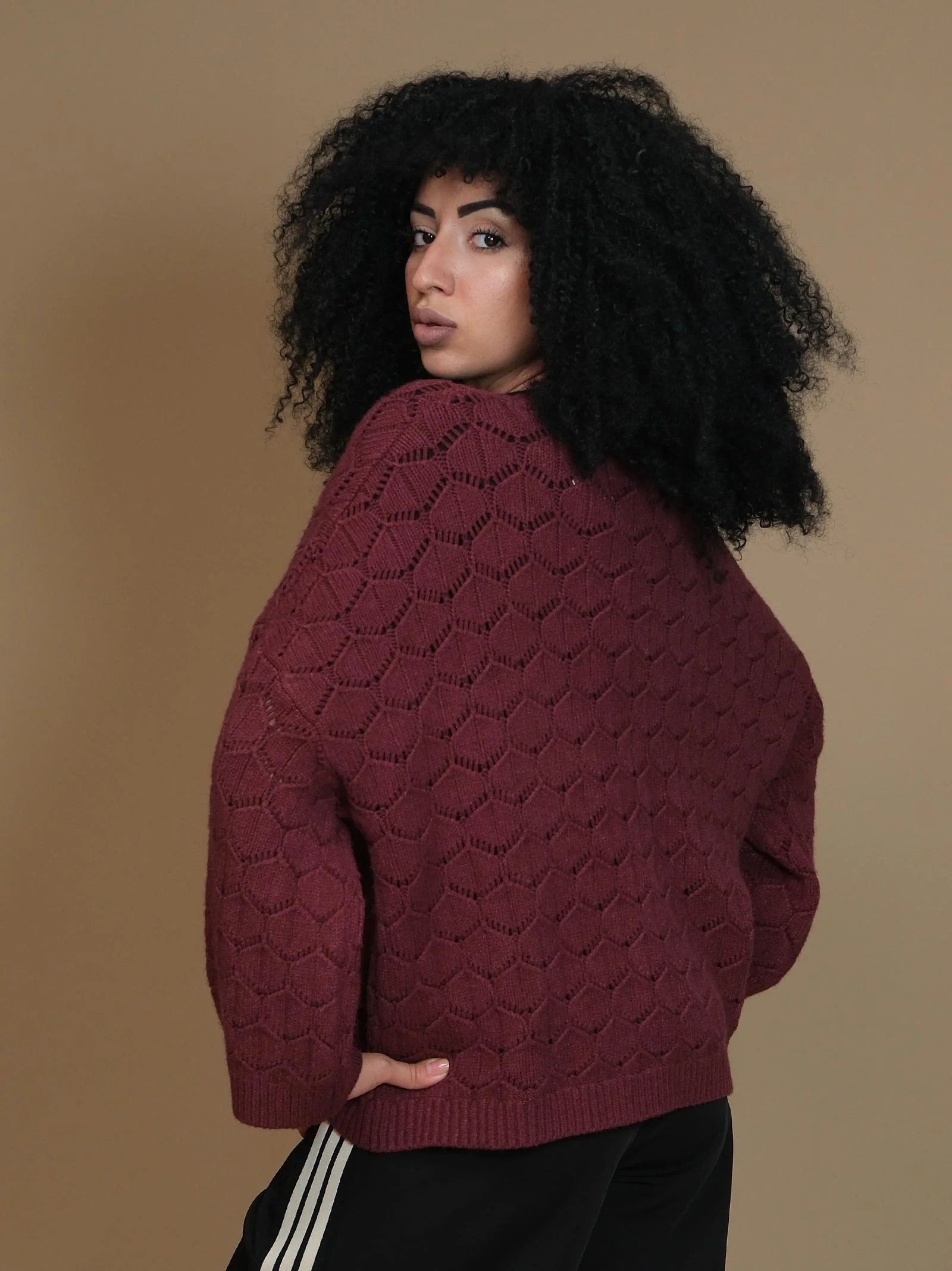Cardigan traforato Armoire bordeaux - Image 3