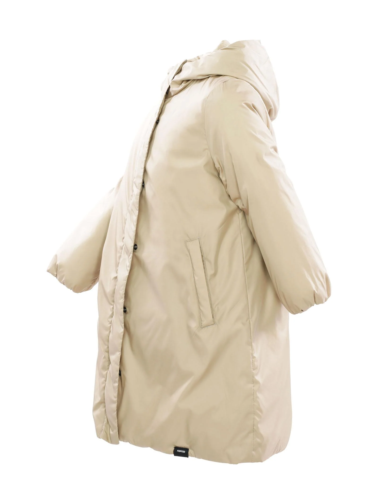 Cappotto piumino beige in eco padding - Image 2