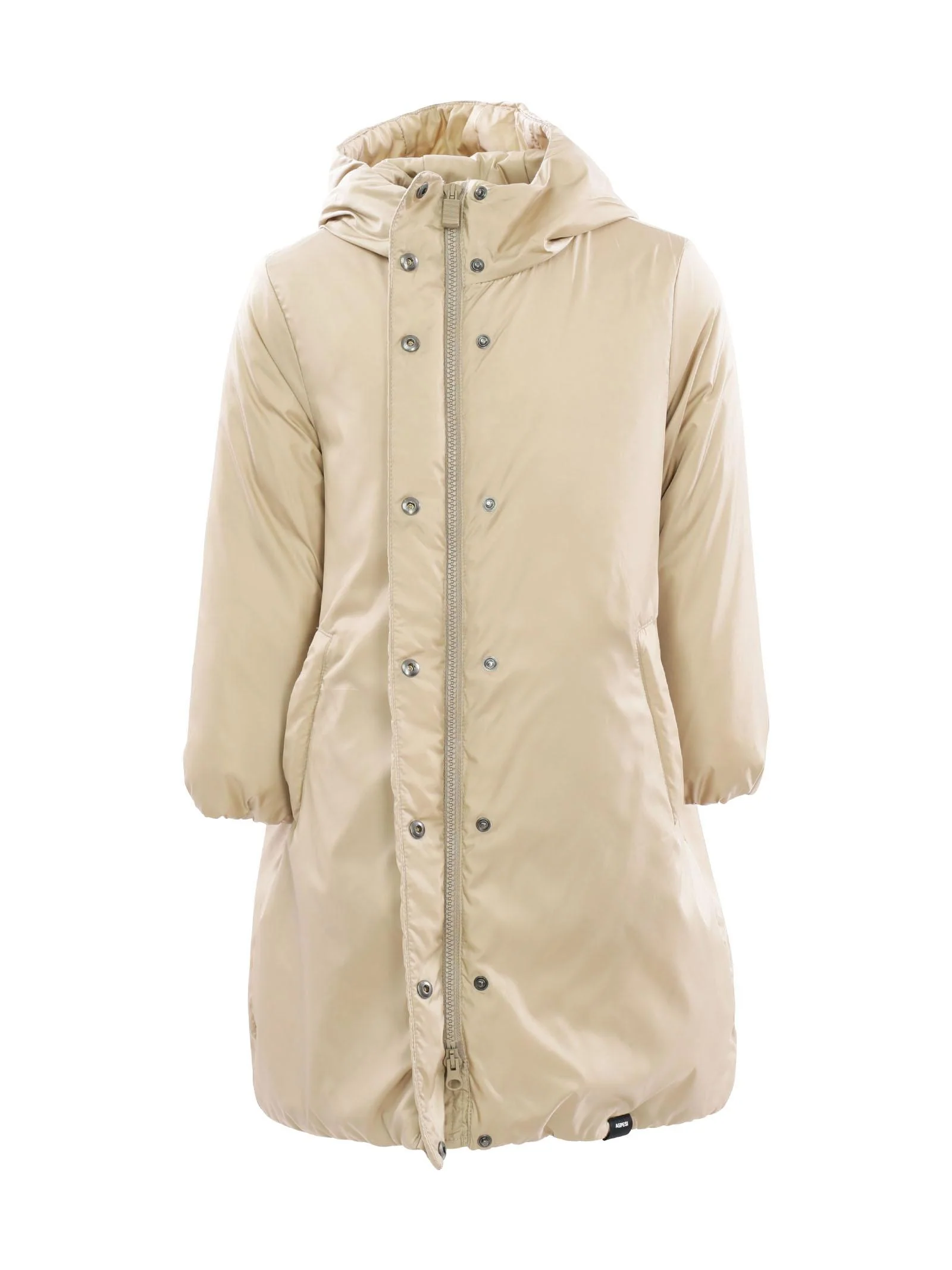 Cappotto piumino beige in eco padding - Image 4