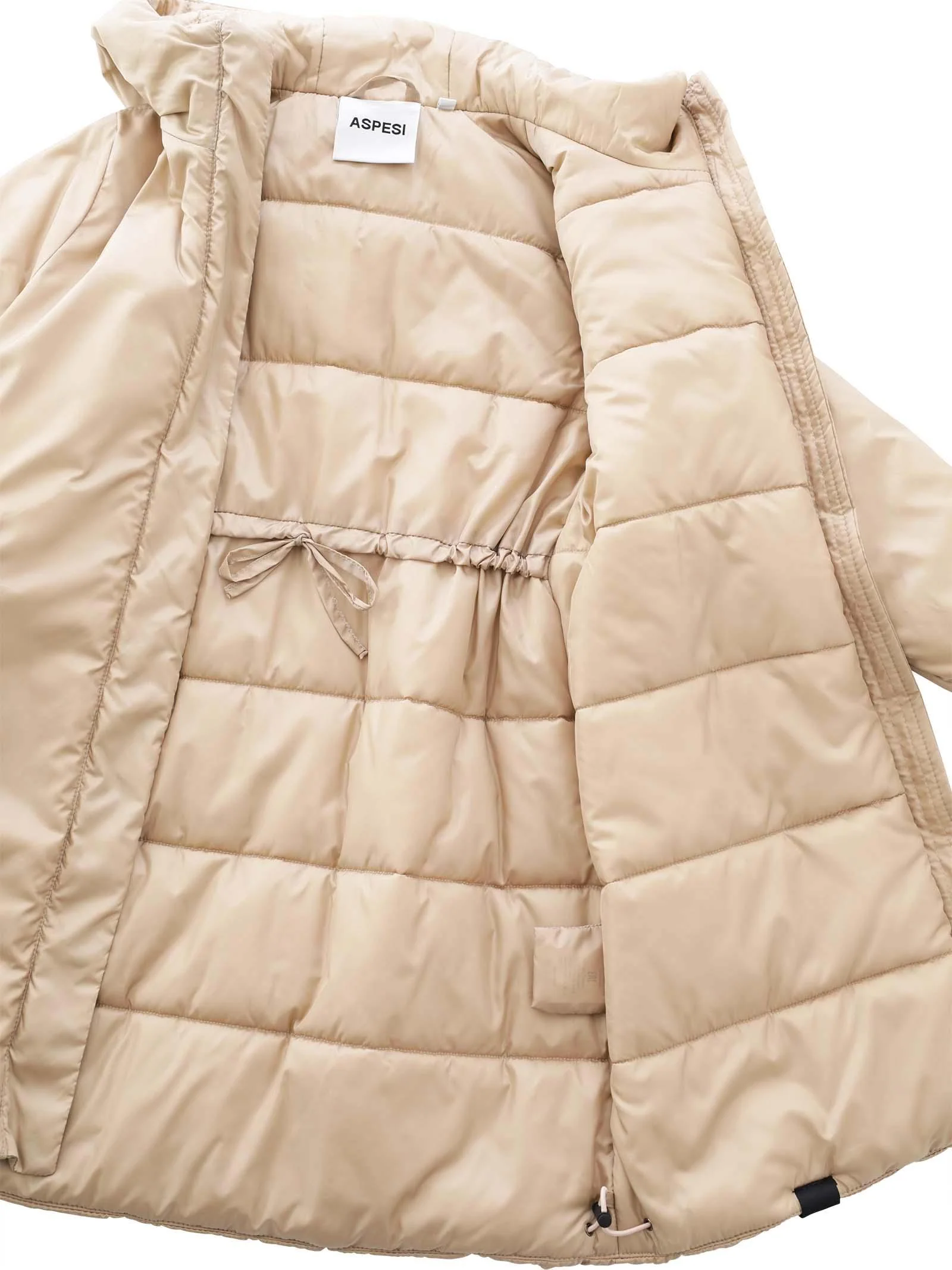 Cappotto piumino beige in eco padding - Image 5