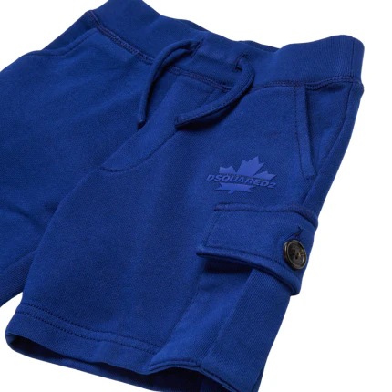 Bermuda Dsquared blu con logo e foglia d'acero in rilievo - Image 3