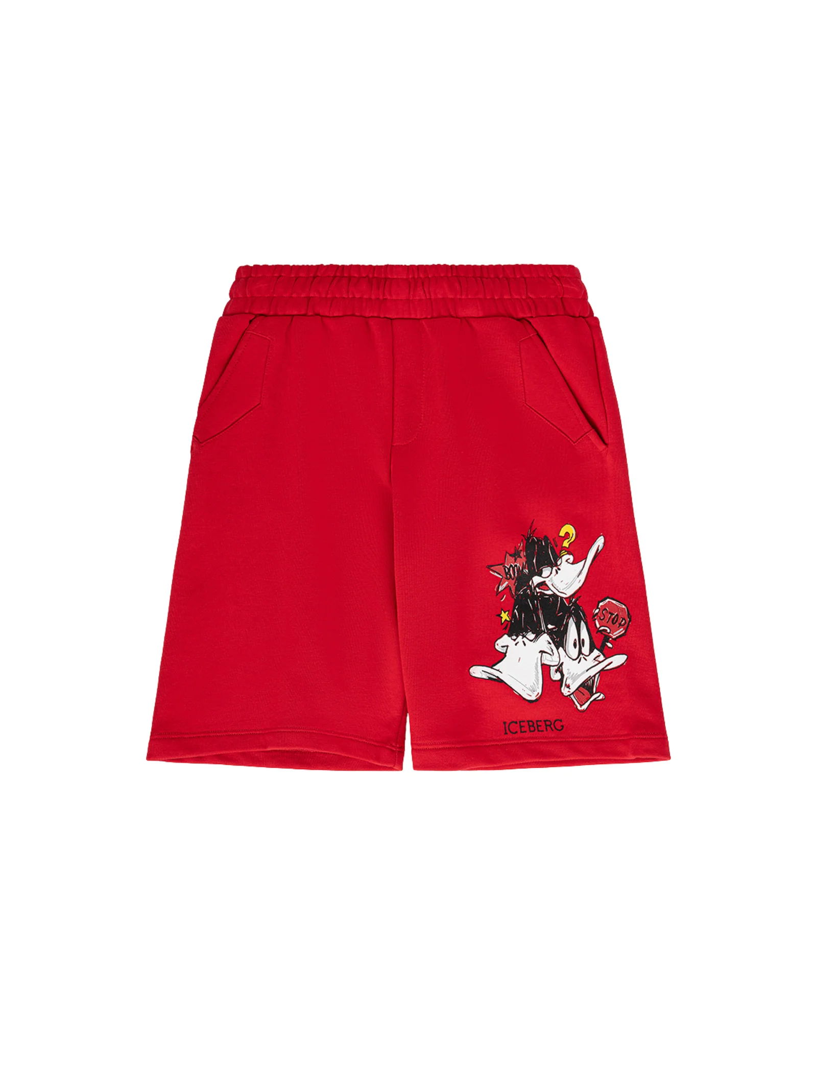 Bermuda Iceberg rosso con stampa duffyduck