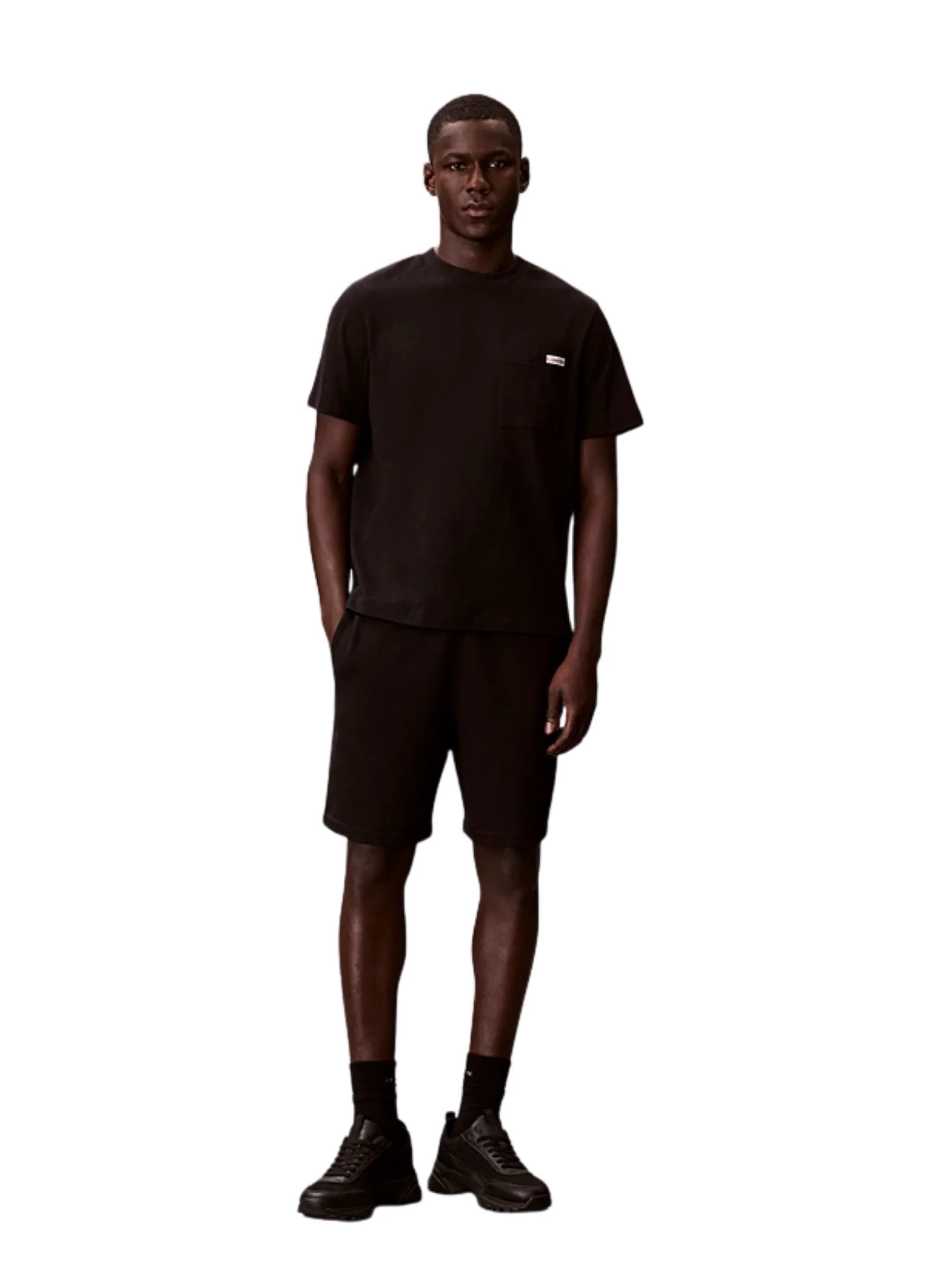 Bermuda in tuta Calvin Klein nero con stemma - Image 3