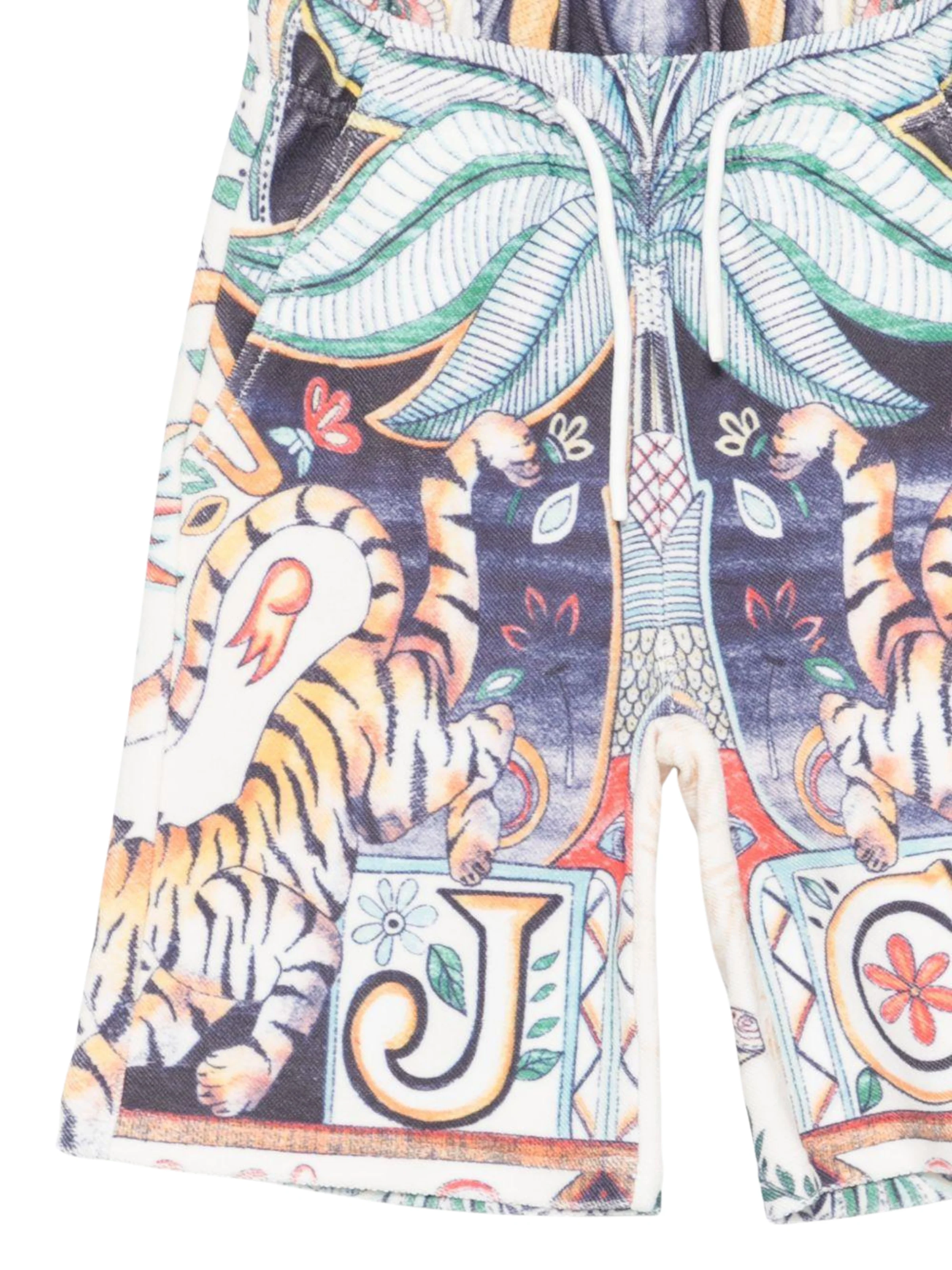 Bermuda Just Cavalli bianco con stampa grafica all over e logo posteriore - Image 3