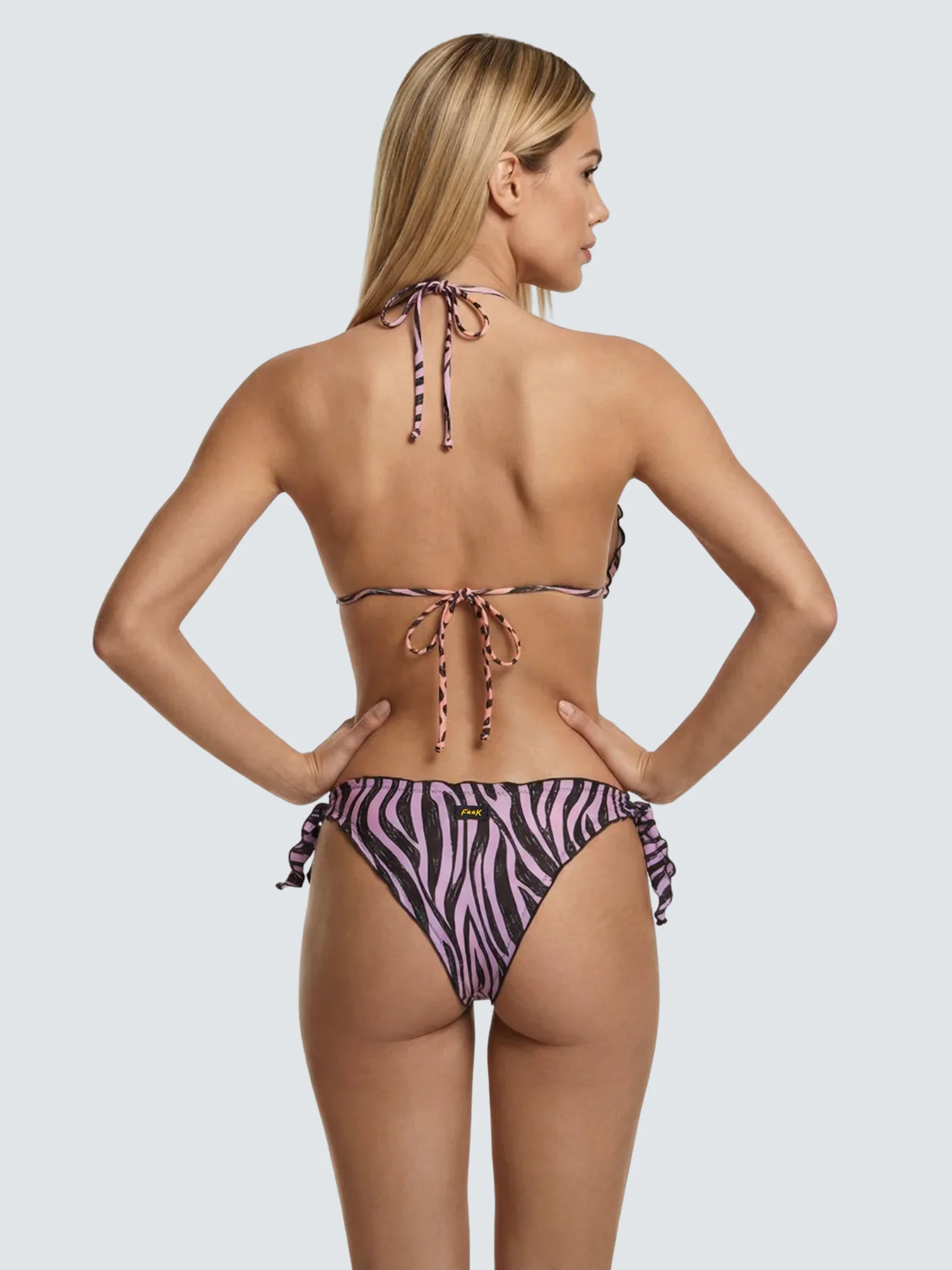Bikini a due pezzi Fk arancione viola e nero - Image 2