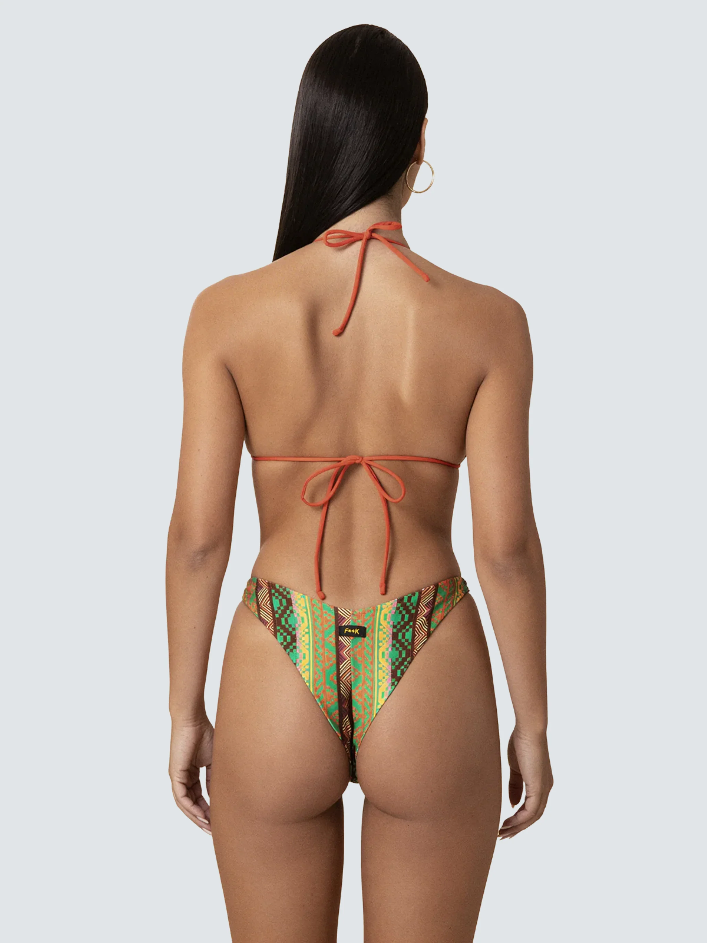 Bikini a due pezzi Fk multicolor con inserti in pizzo - Image 2