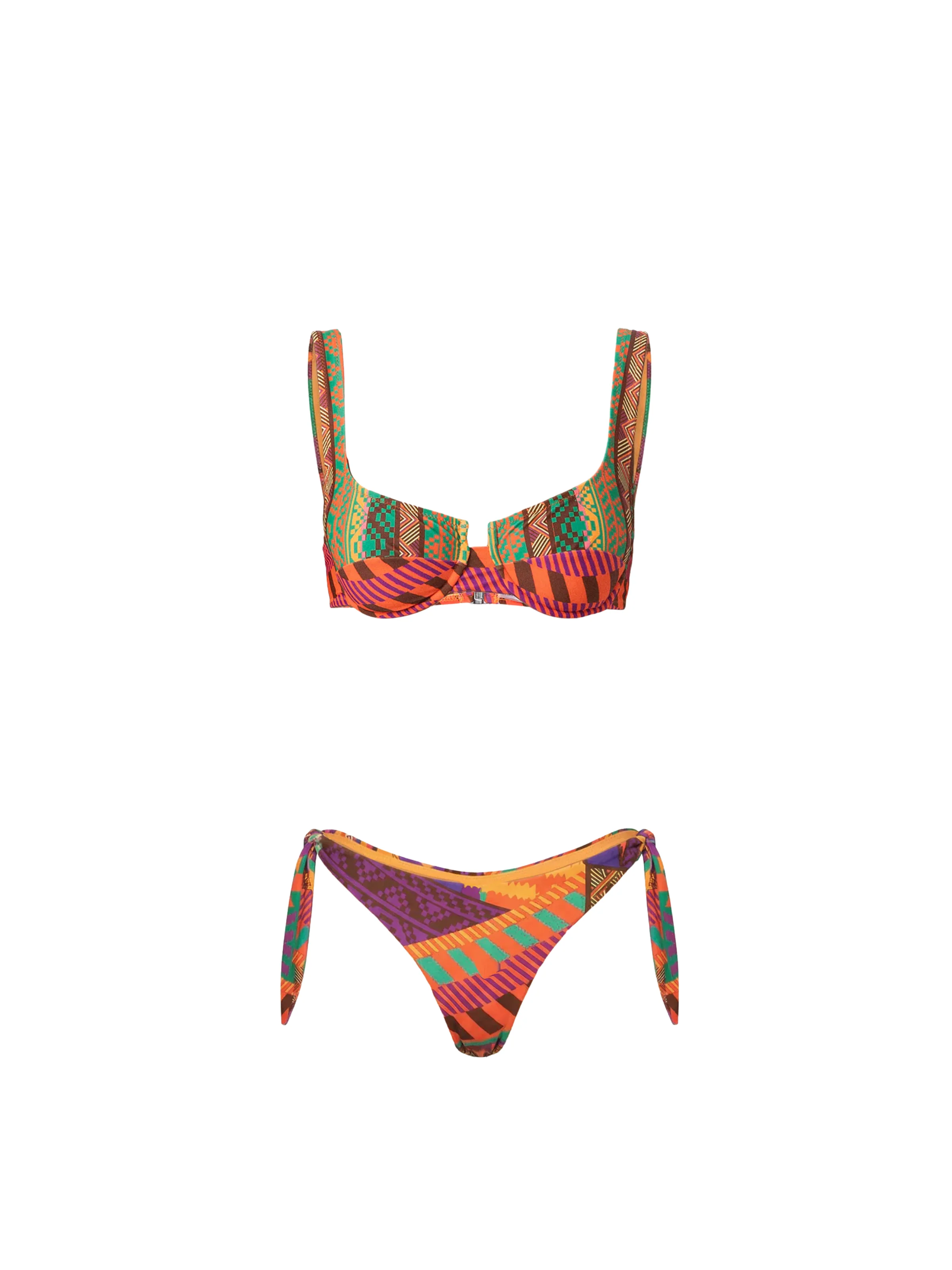 Bikini a due pezzi Fk multicolor con top a reggiseno - Image 3