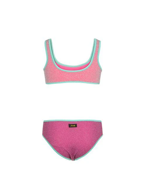 Bikini a due pezzi Fk rosa e fucsia in lurex - Image 2