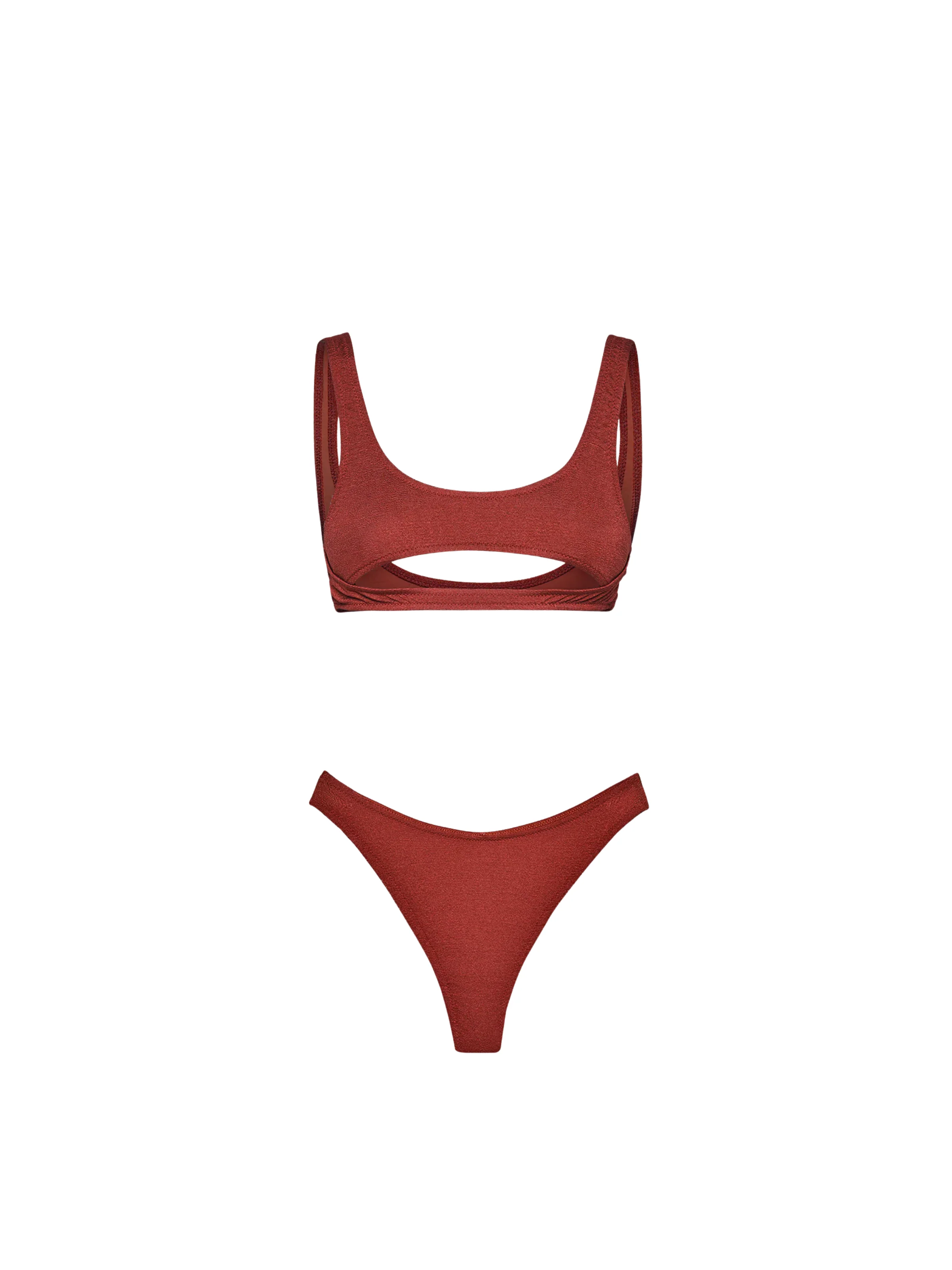 Bikini a due pezzi Fk ruggine con taglio cut out - Image 3