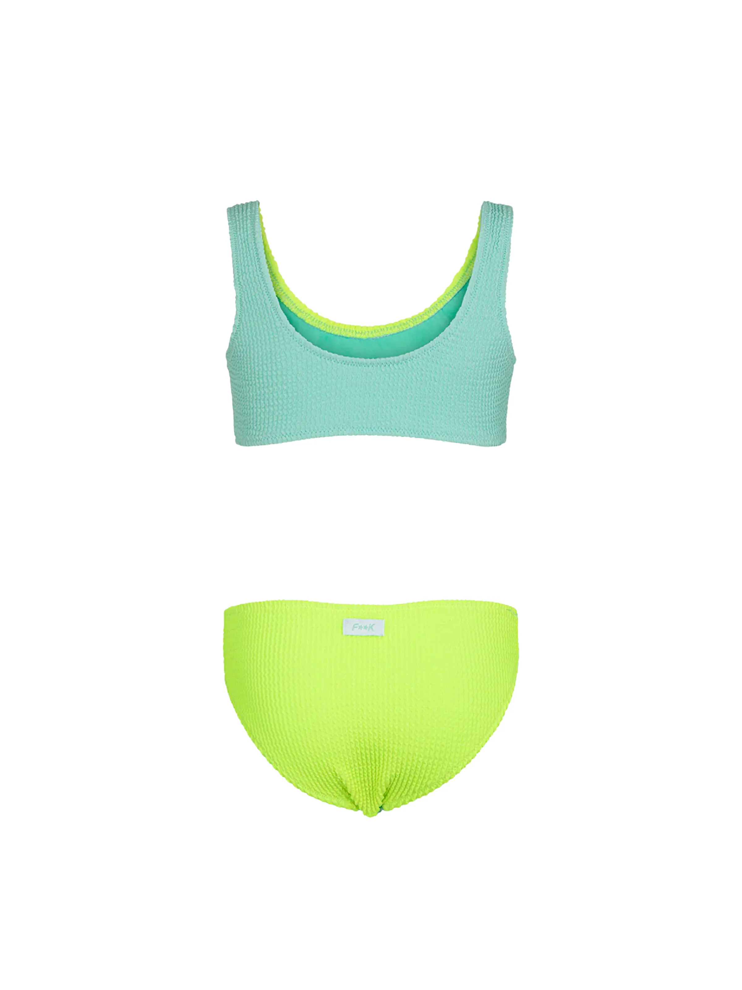 Bikini a due pezzi Fk verde fluo e verde acqua - Image 2