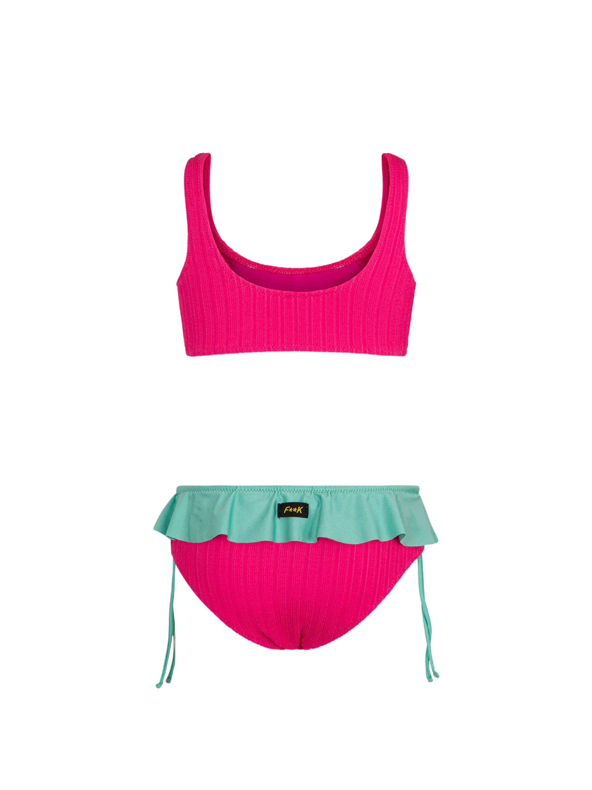 Bikini a due pezzi groffato Fk fucsia - Image 2