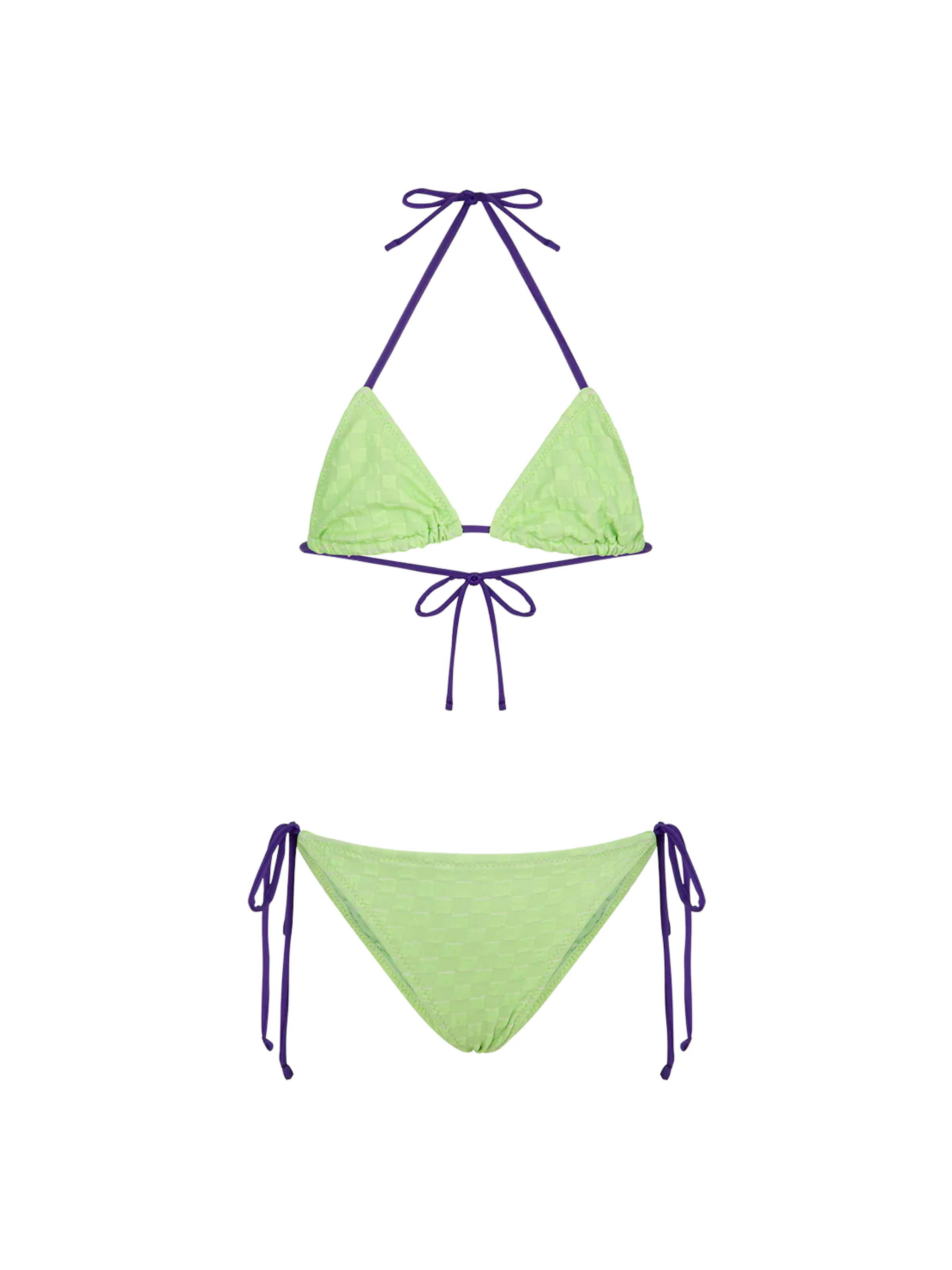 Bikini a due pezzi groffato Fk verde