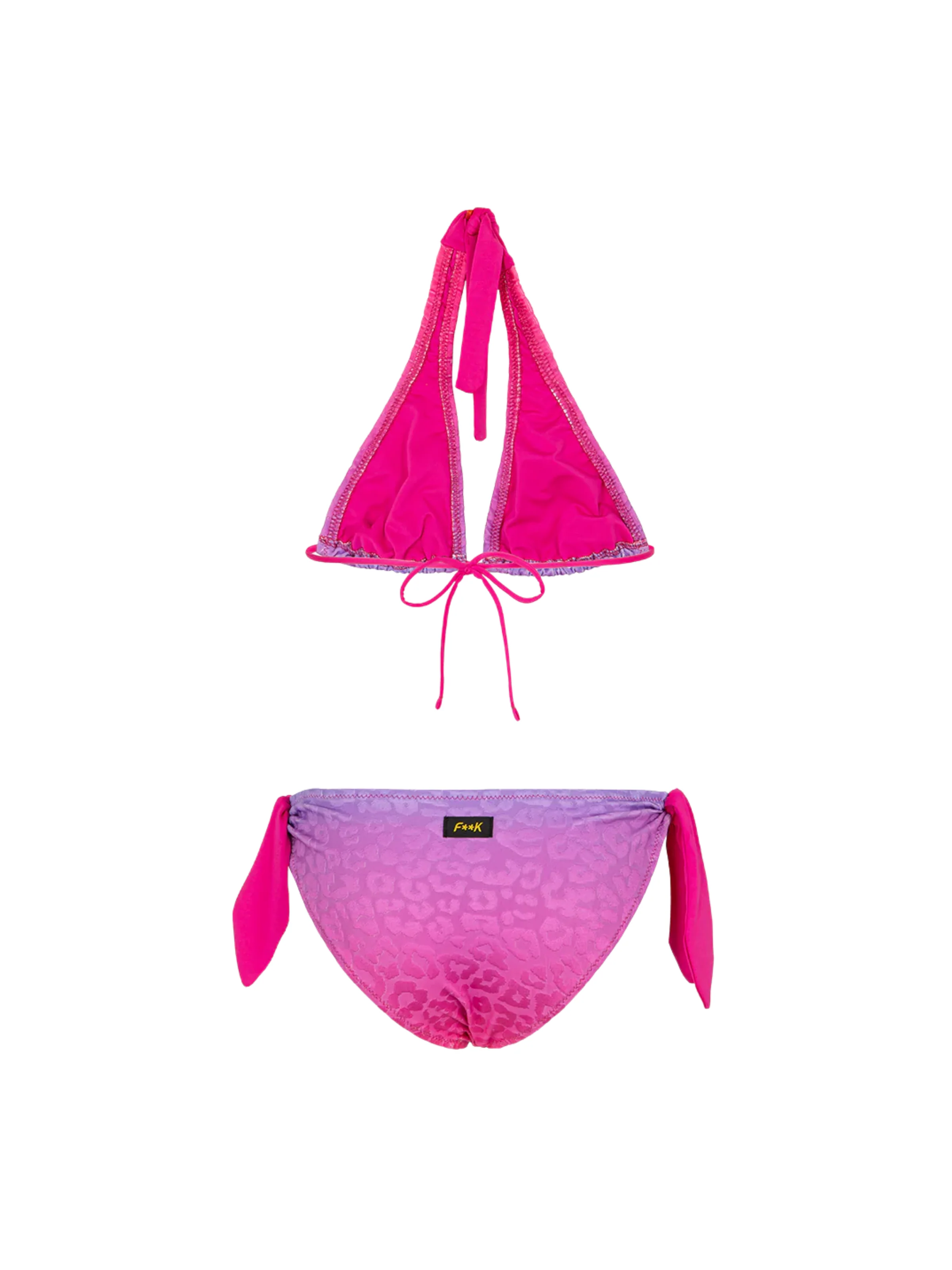 Bikini a due pezzi jacquard Fk viola e fucsia - Image 2