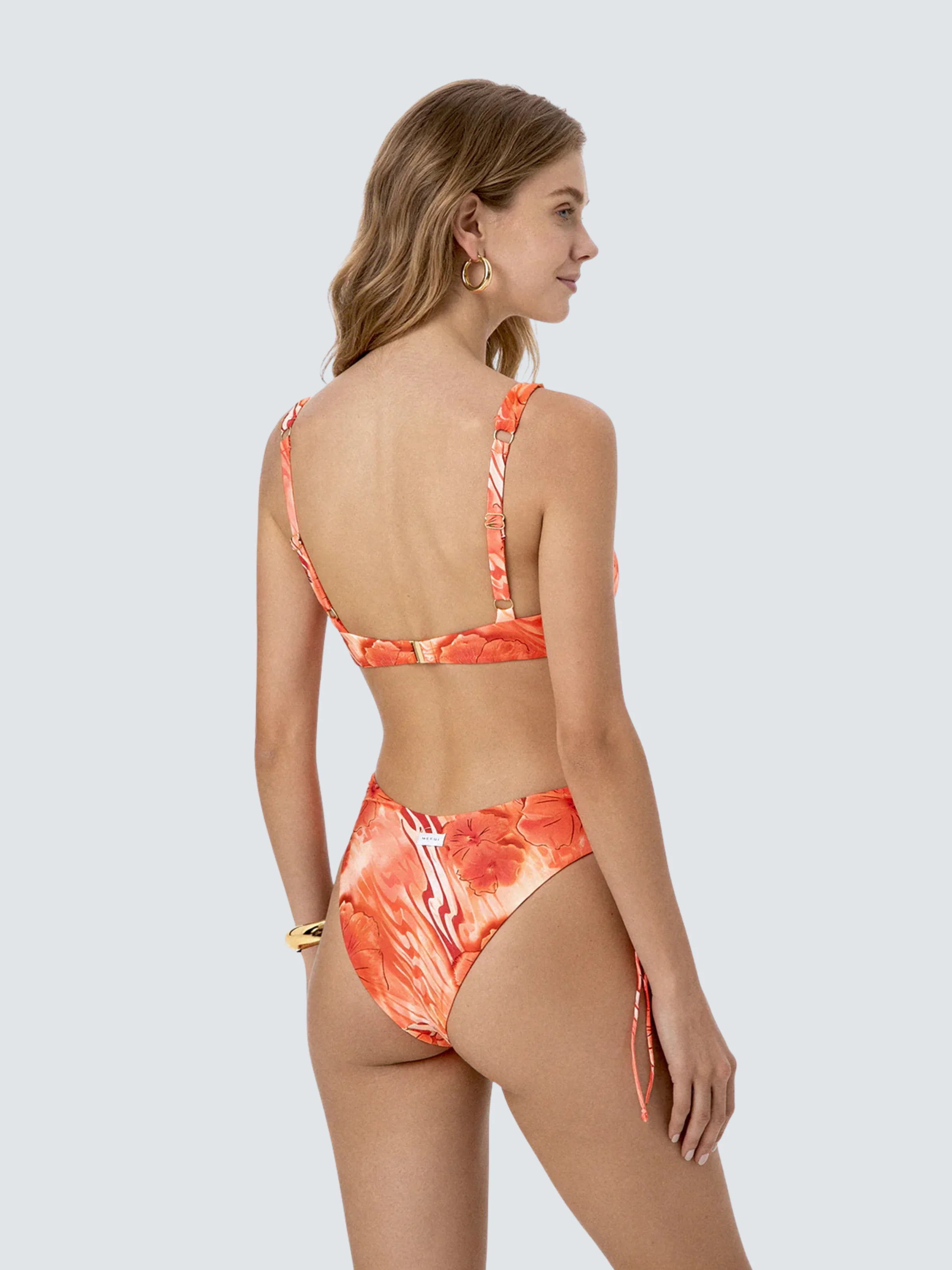 Bikini a due pezzi Me Fui arancione con fantasia a contrasto - Image 2