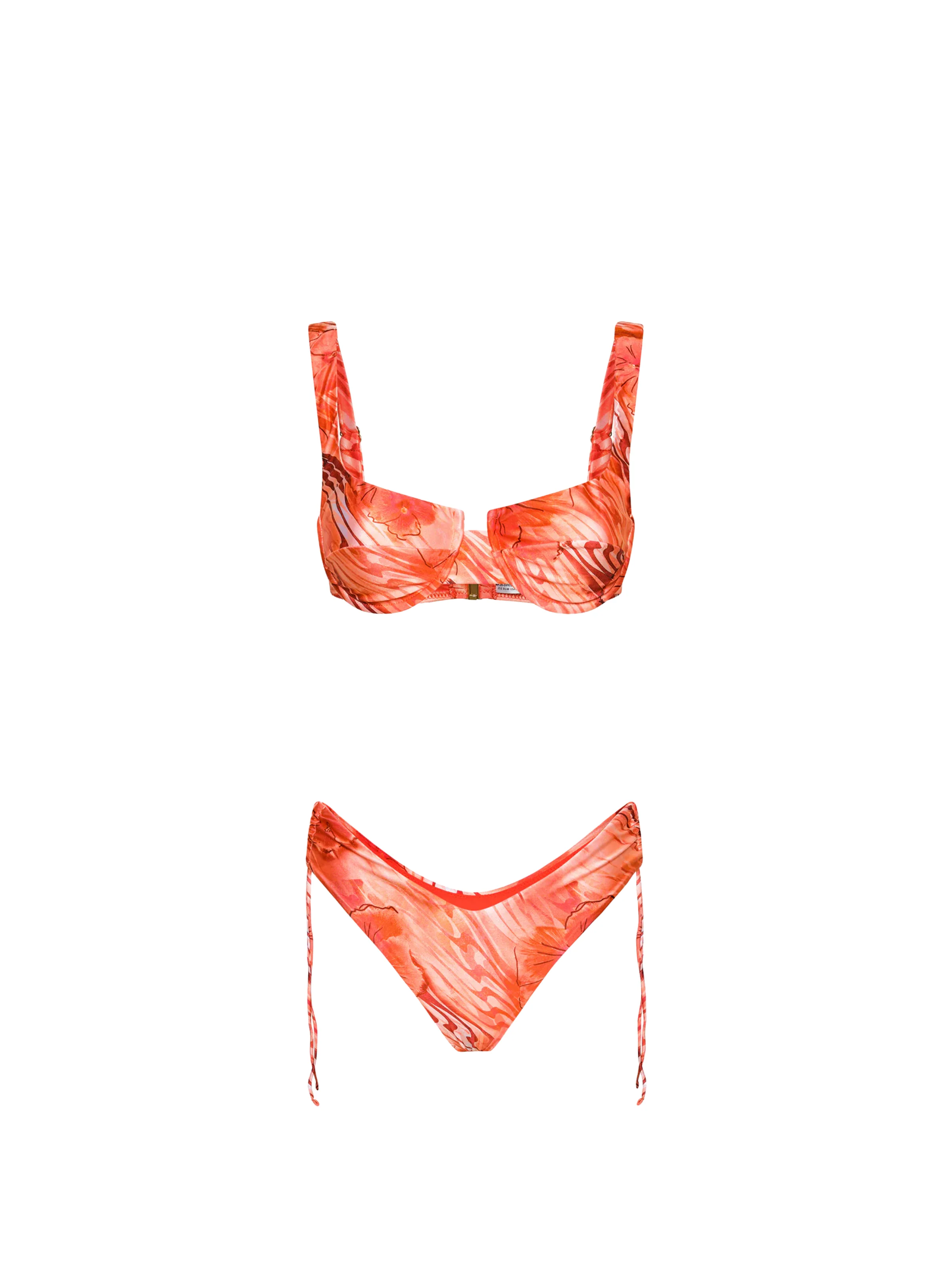 Bikini a due pezzi Me Fui arancione con fantasia a contrasto - Image 3