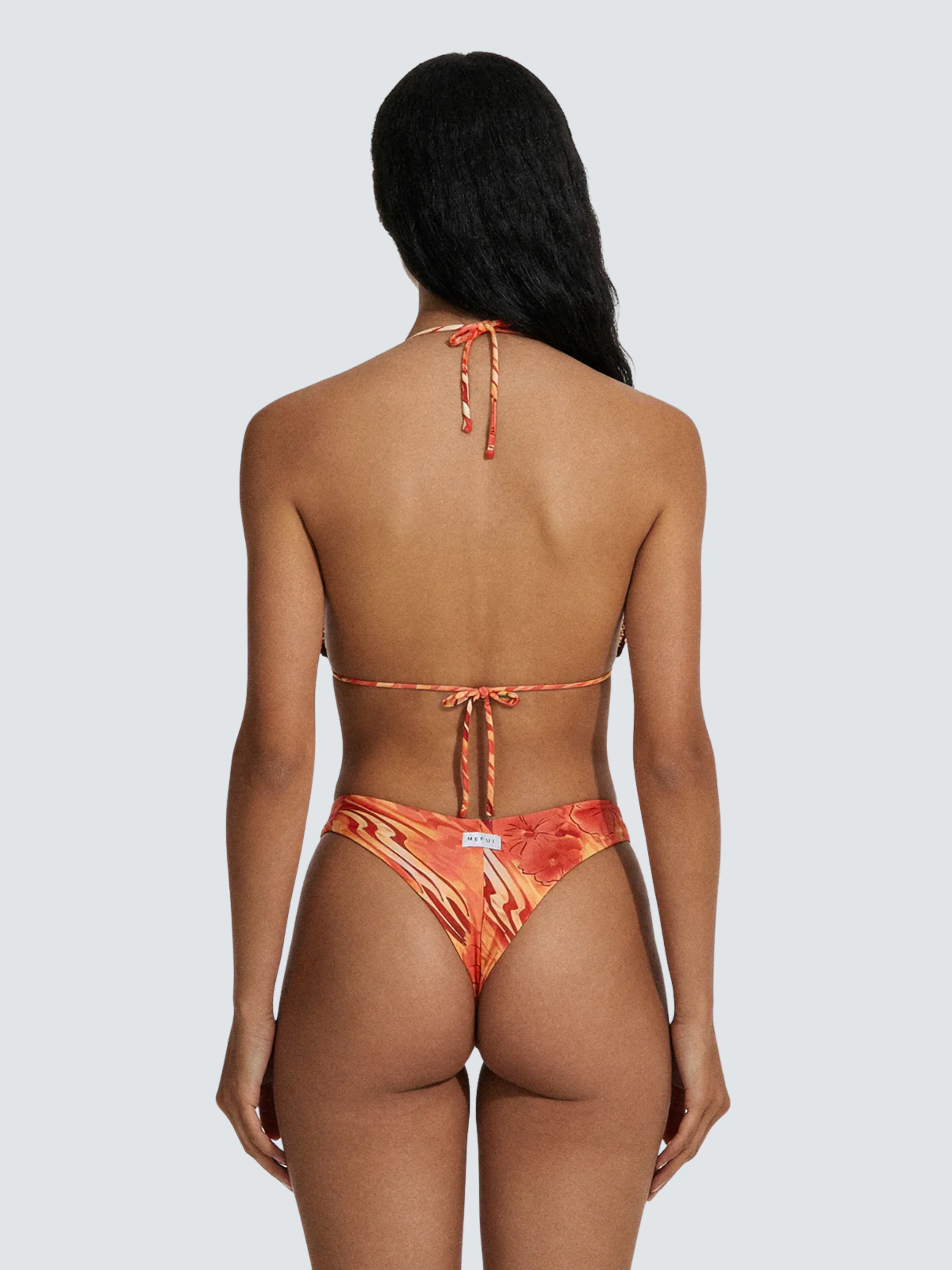 Bikini a due pezzi Me Fui arancione con inserti in uncinetto - Image 2