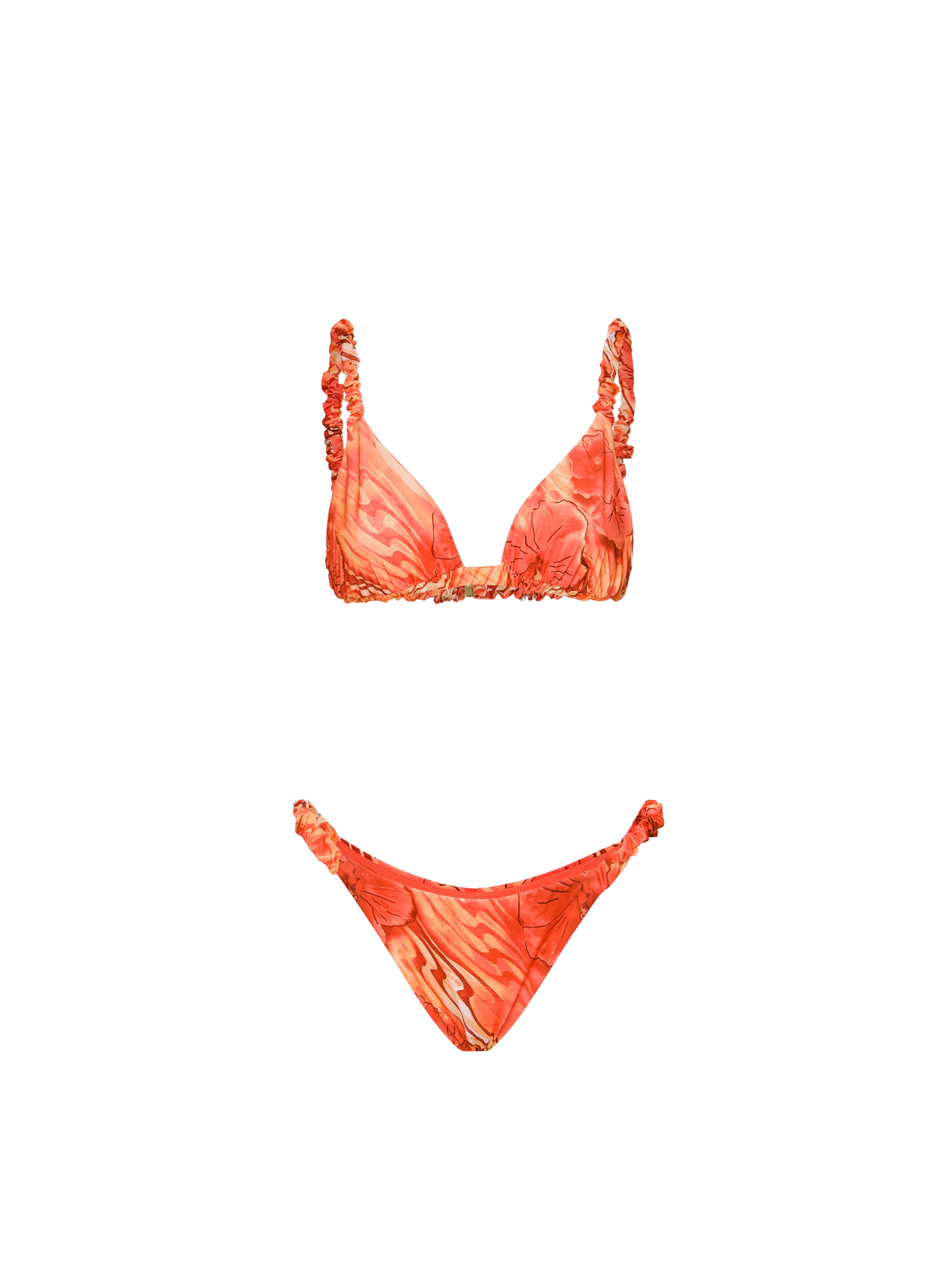 Bikini a due pezzi Me Fui arancione con spalline arricciate - Image 3
