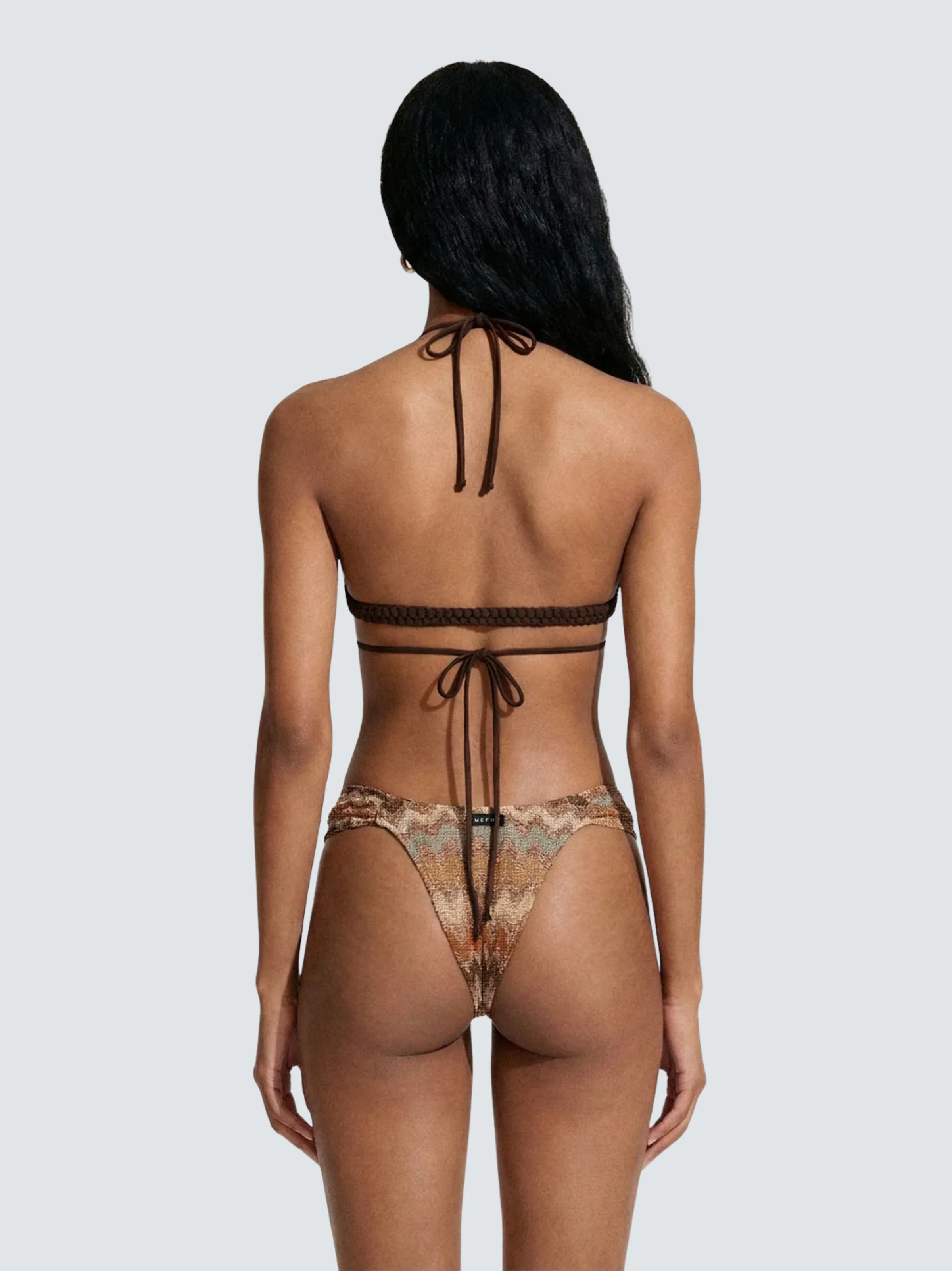 Bikini a due pezzi Me Fui marrone con dettaglio treccina - Image 2