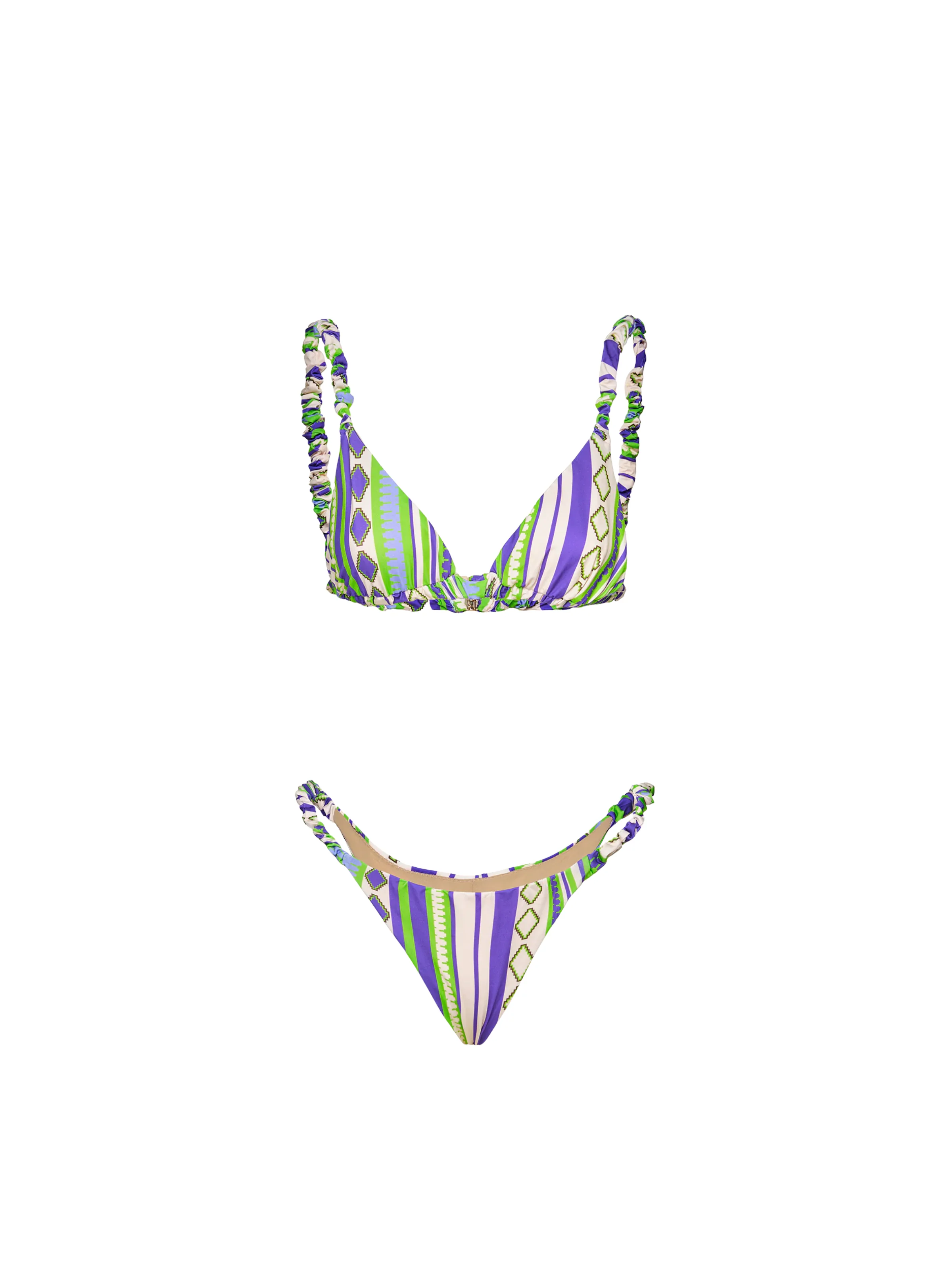 Bikini a due pezzi Me Fui multicolor con spalline arricciate - Image 3
