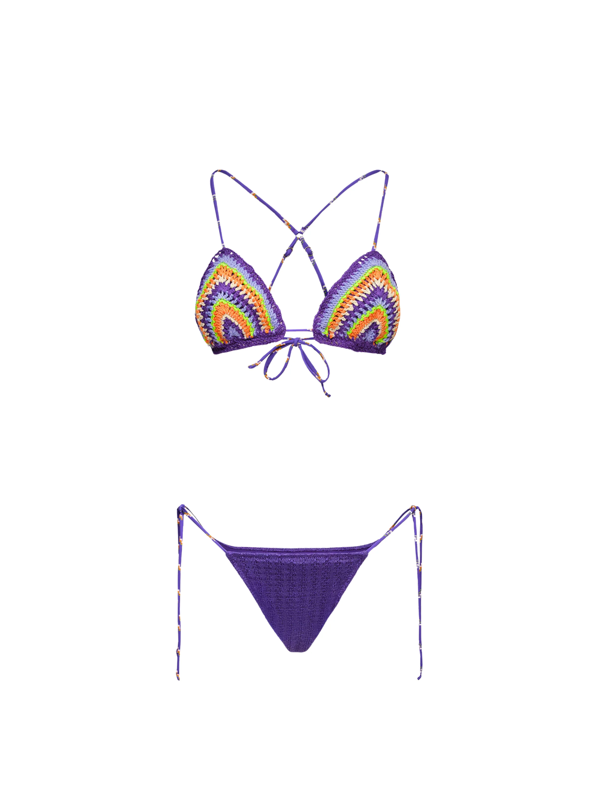 Bikini a due pezzi Me Fui viola in uncinetto - Image 3