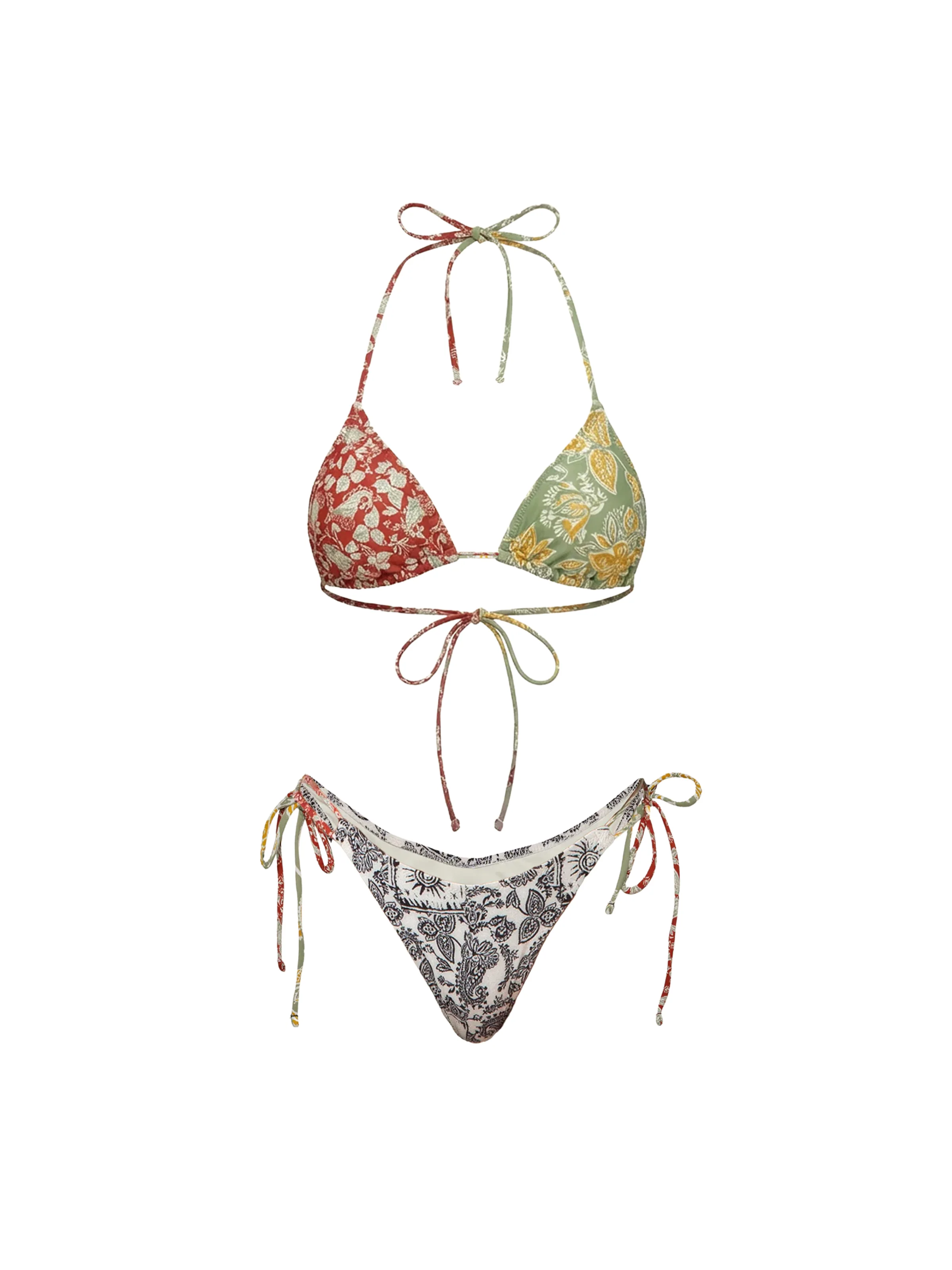 Bikini a due pezzi triangolo Fk multicolor con stampa a contrasto - Image 3