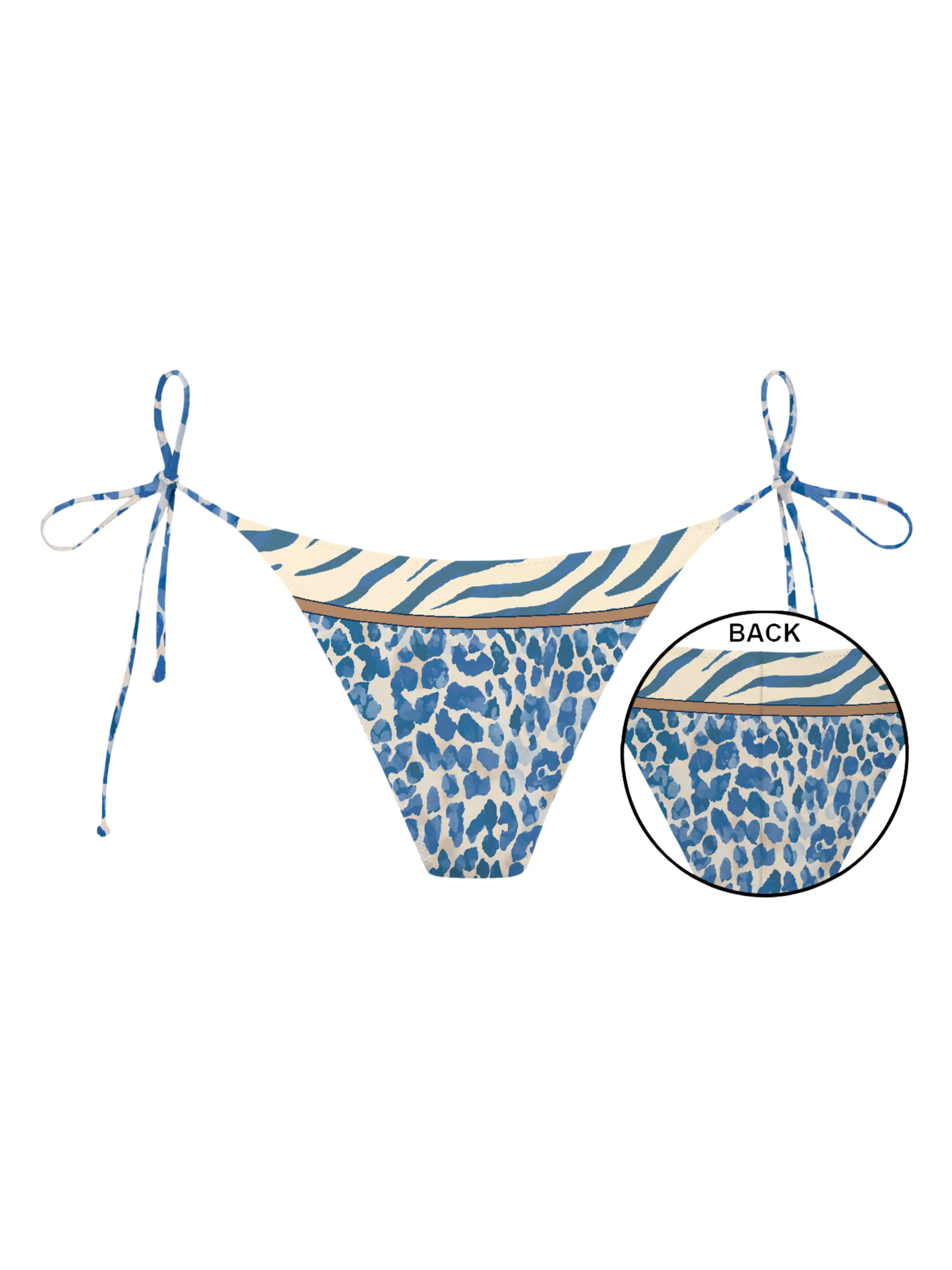Bikini Slip "Marielle" Saint Barth blu fantasia animalier