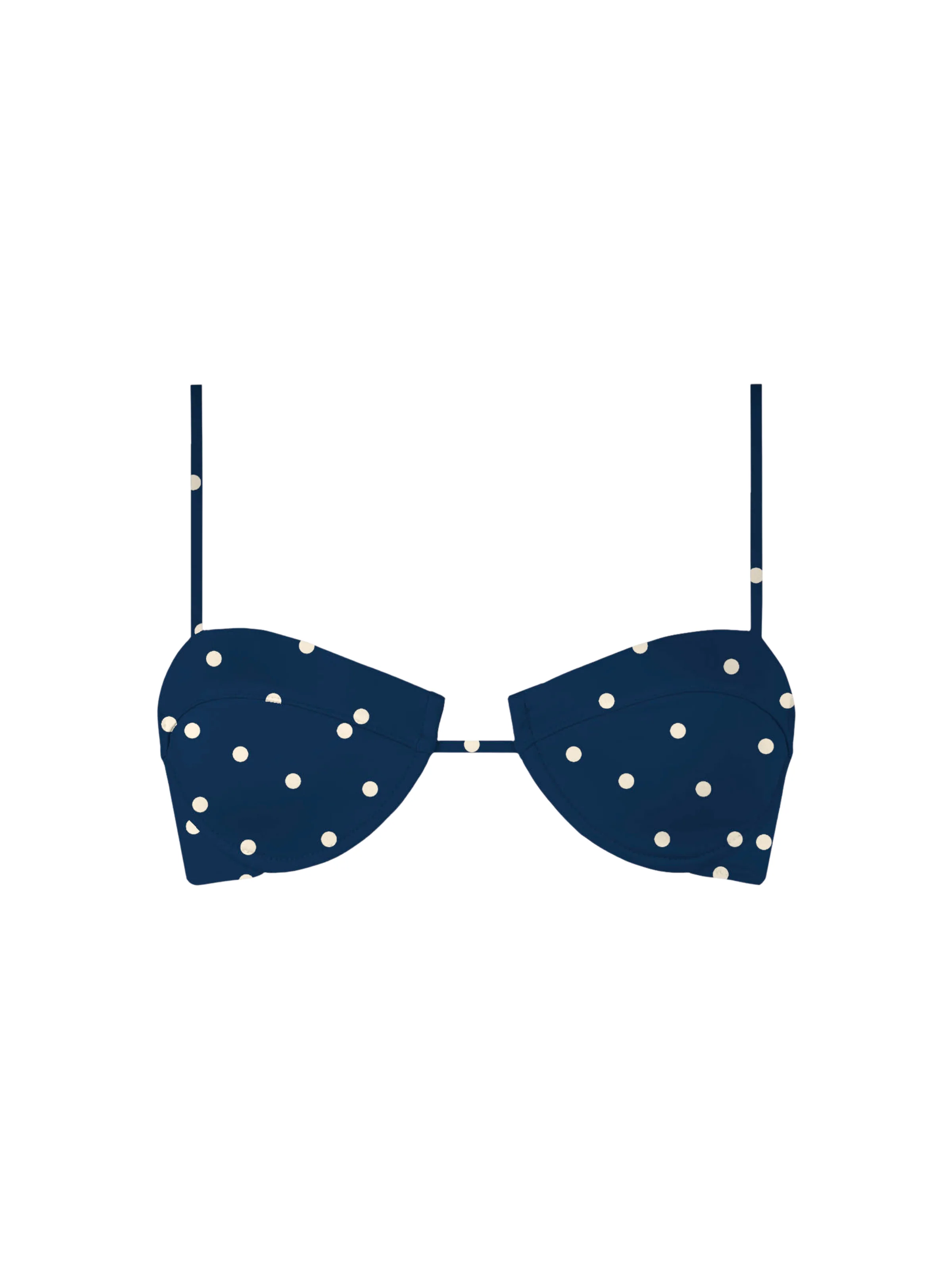 Bikini top "Salina" Saint Barth blu a pois