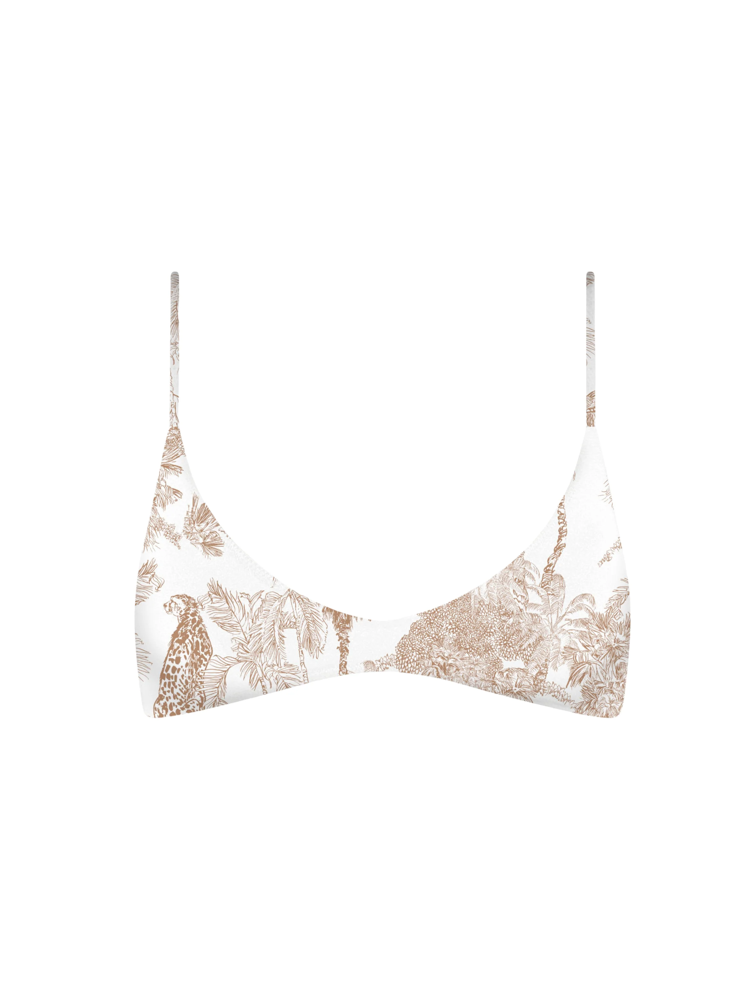 Bikni top Saint Barth bianco con fantasia tigri all over