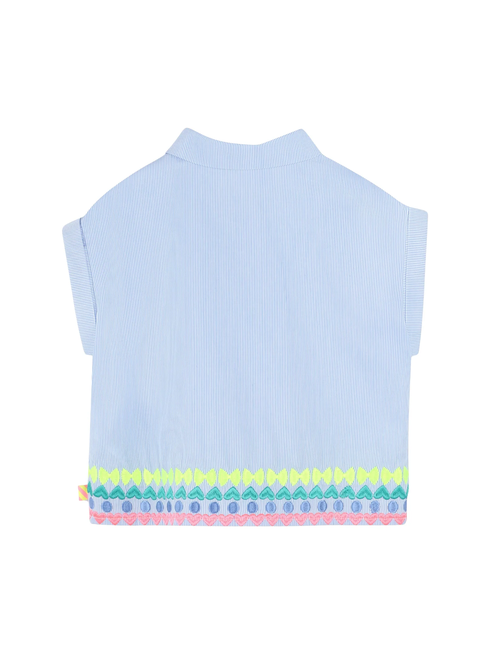 Camicia Billie Blush azzurra con ricami a forma di cuore lungo l'orlo - Image 2
