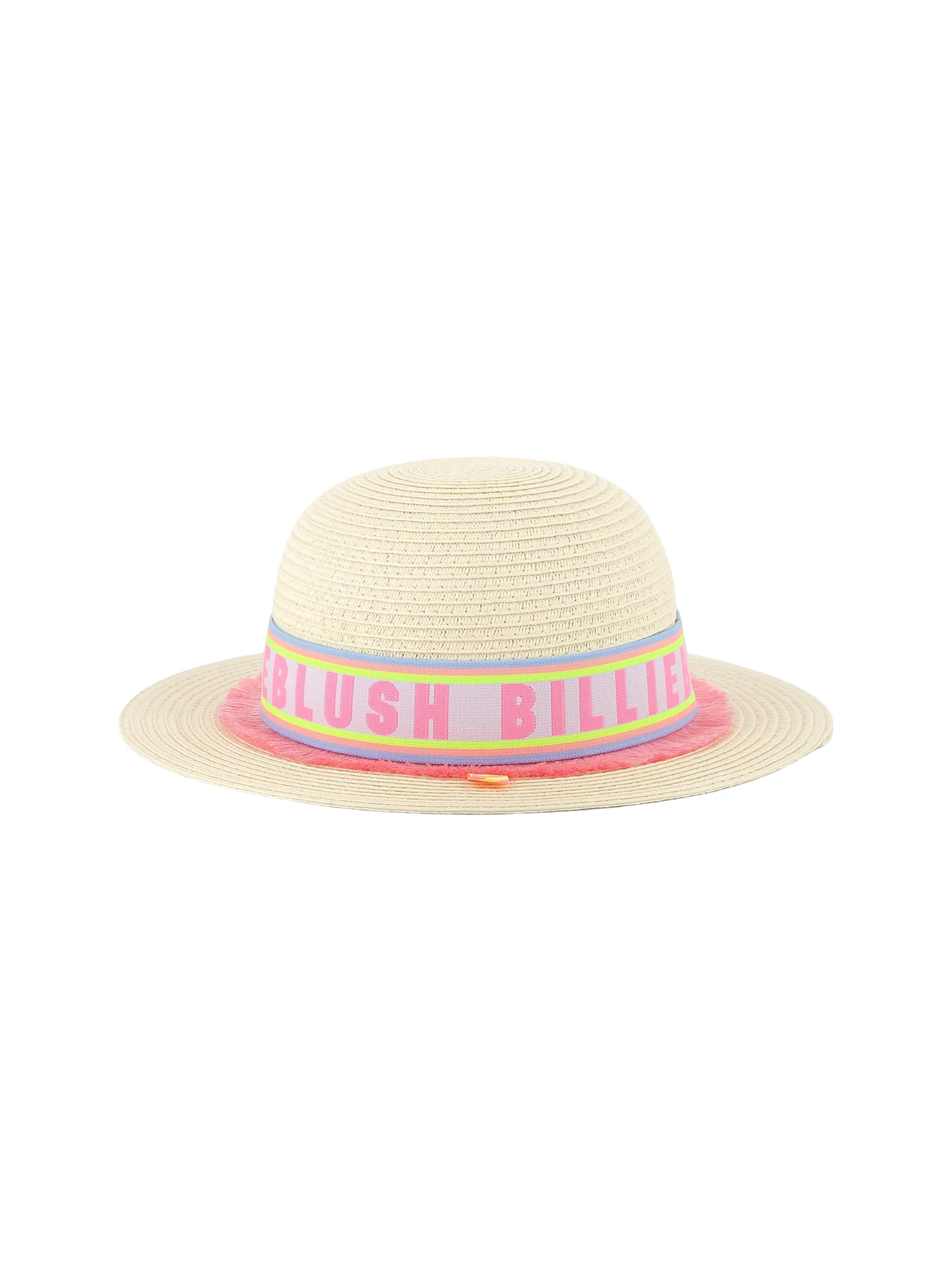 Cappello paglia Billie Blush con nastro decorativo e logo lettering - Image 2
