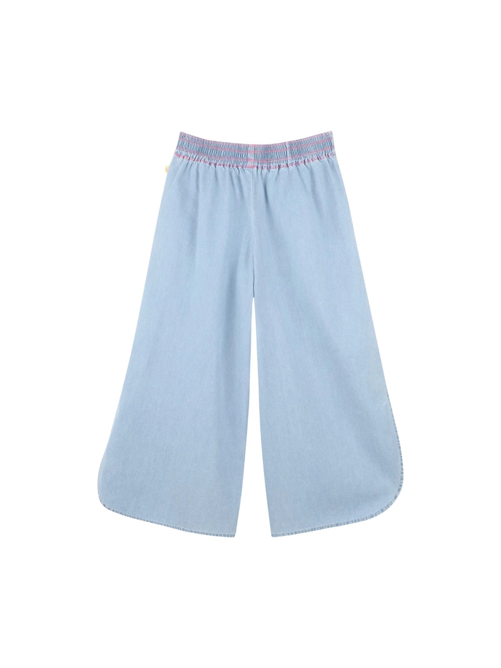 Pantalone largo Billie Blush azzurro in denim con ricami - Image 2
