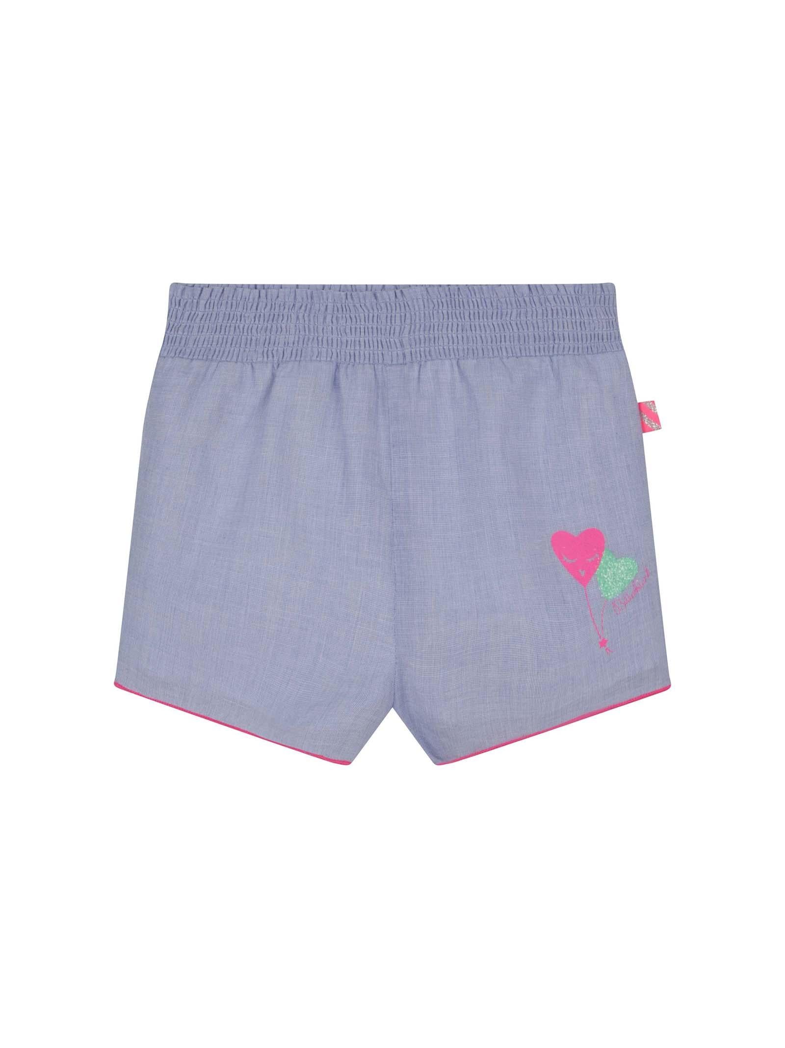Shorts blu con stampa ballon