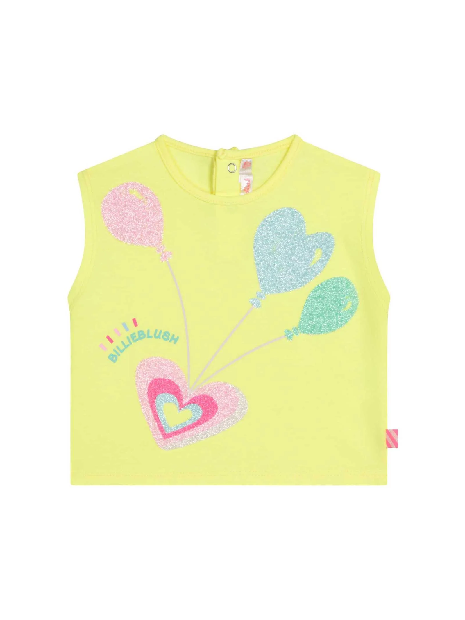 T-shirt giallo lime con corallini