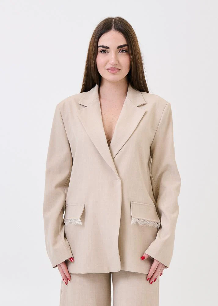 Blazer doppiopetto Vicolo beige con corsetto - Image 3