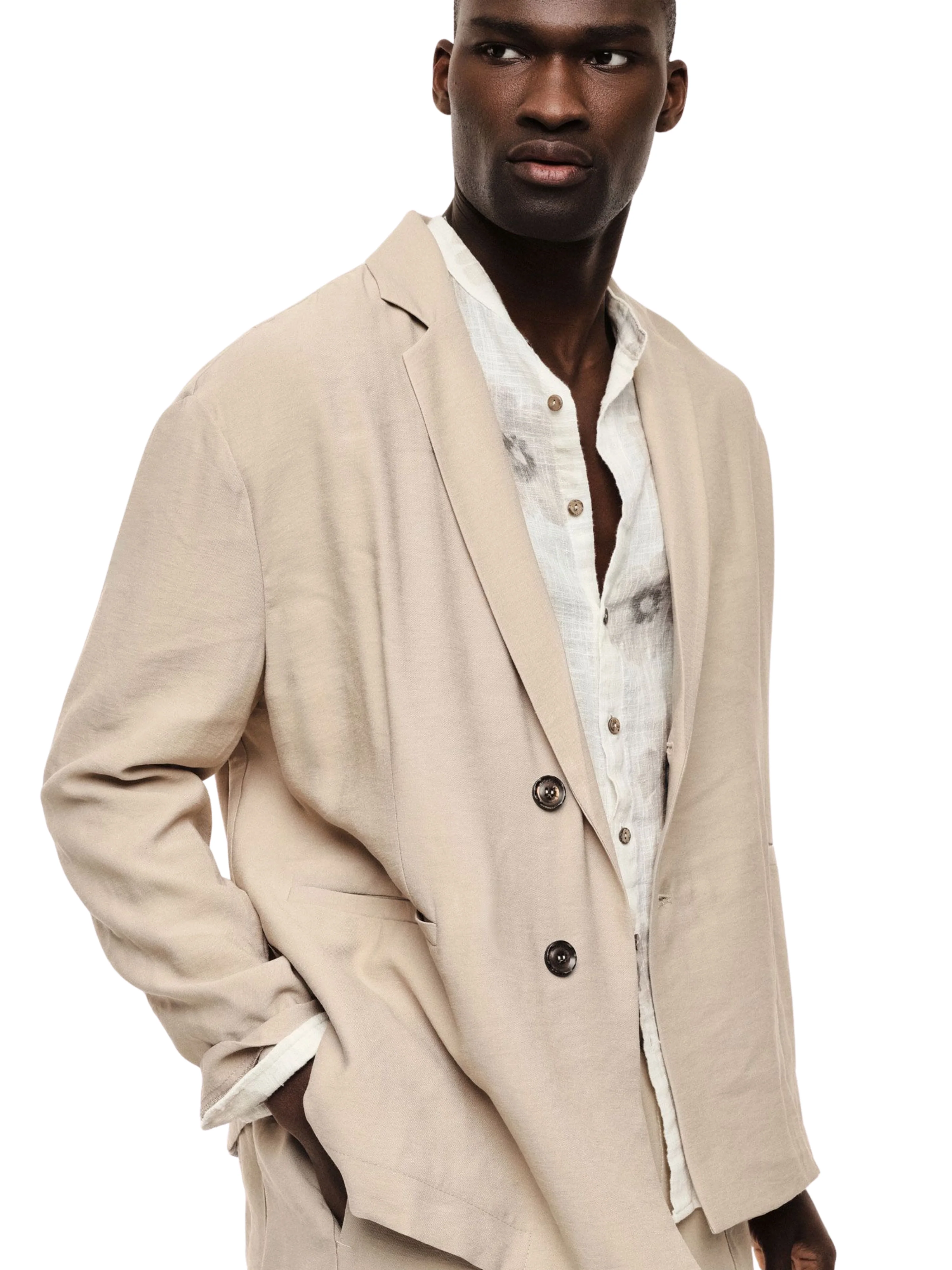 Blazer monopetto Imperial beige - Image 3