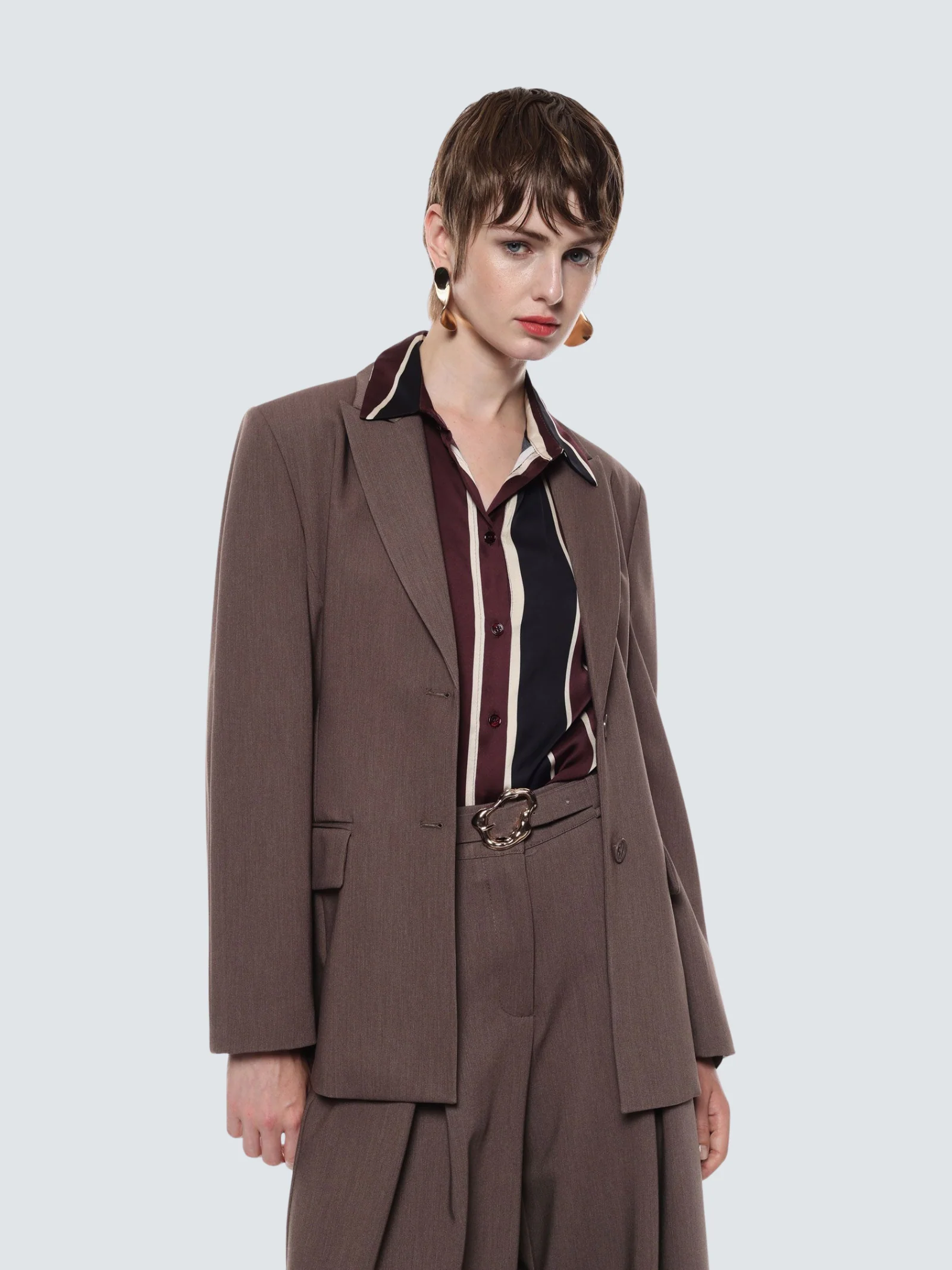 Blazer monopetto Imperial fango con tasche laterali