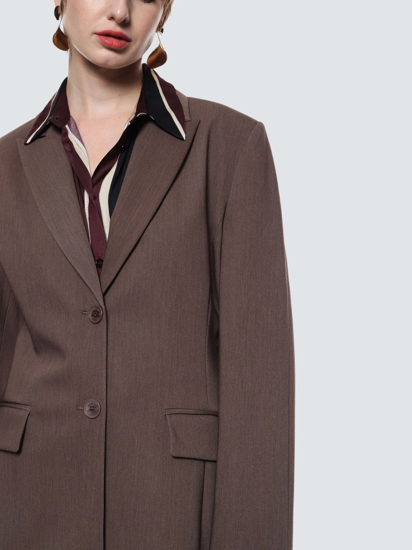 Blazer monopetto Imperial fango con tasche laterali - Image 2