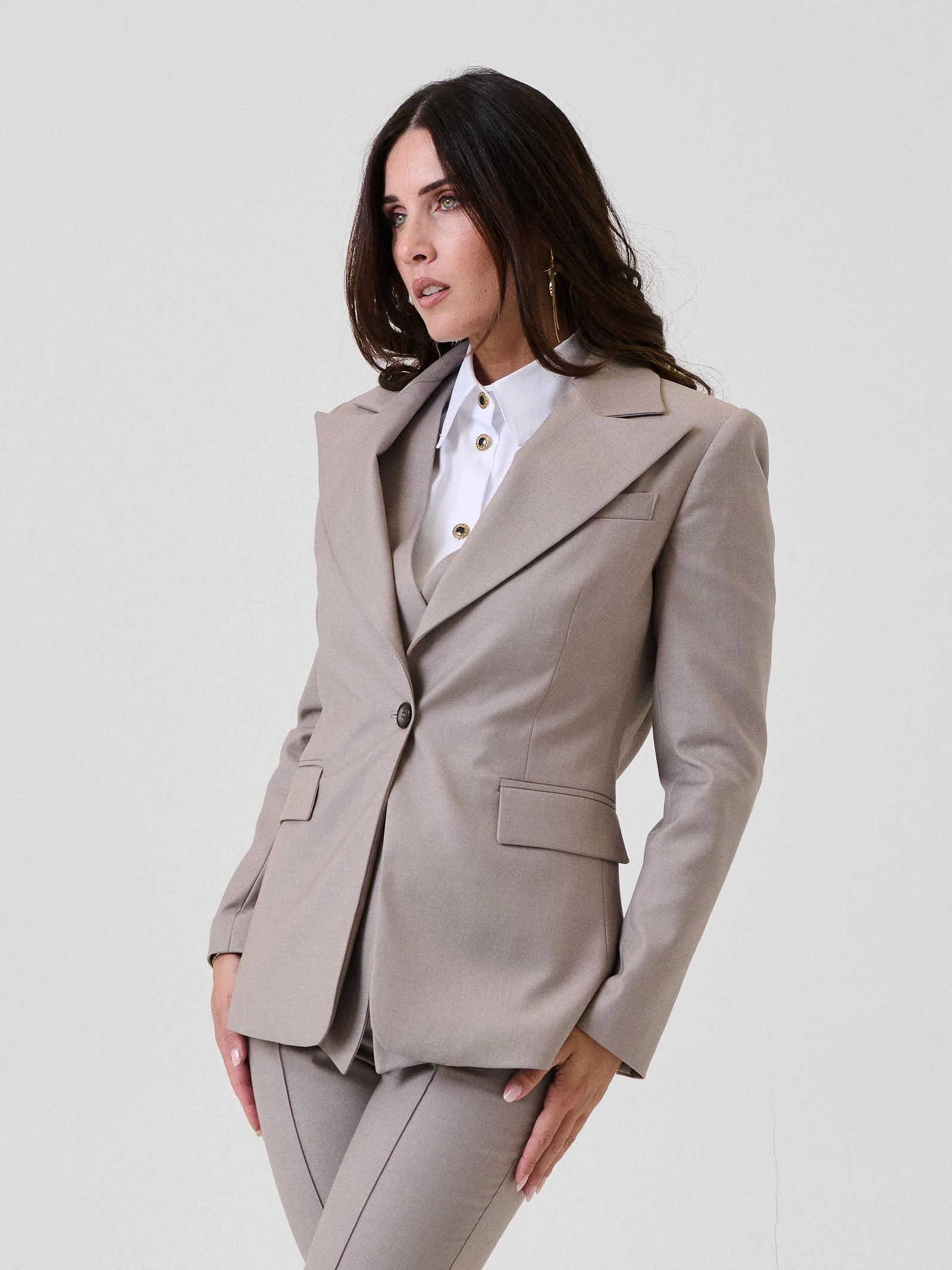 Blazer monopetto "Wolf" Bohemian Vì  taupe - Image 2